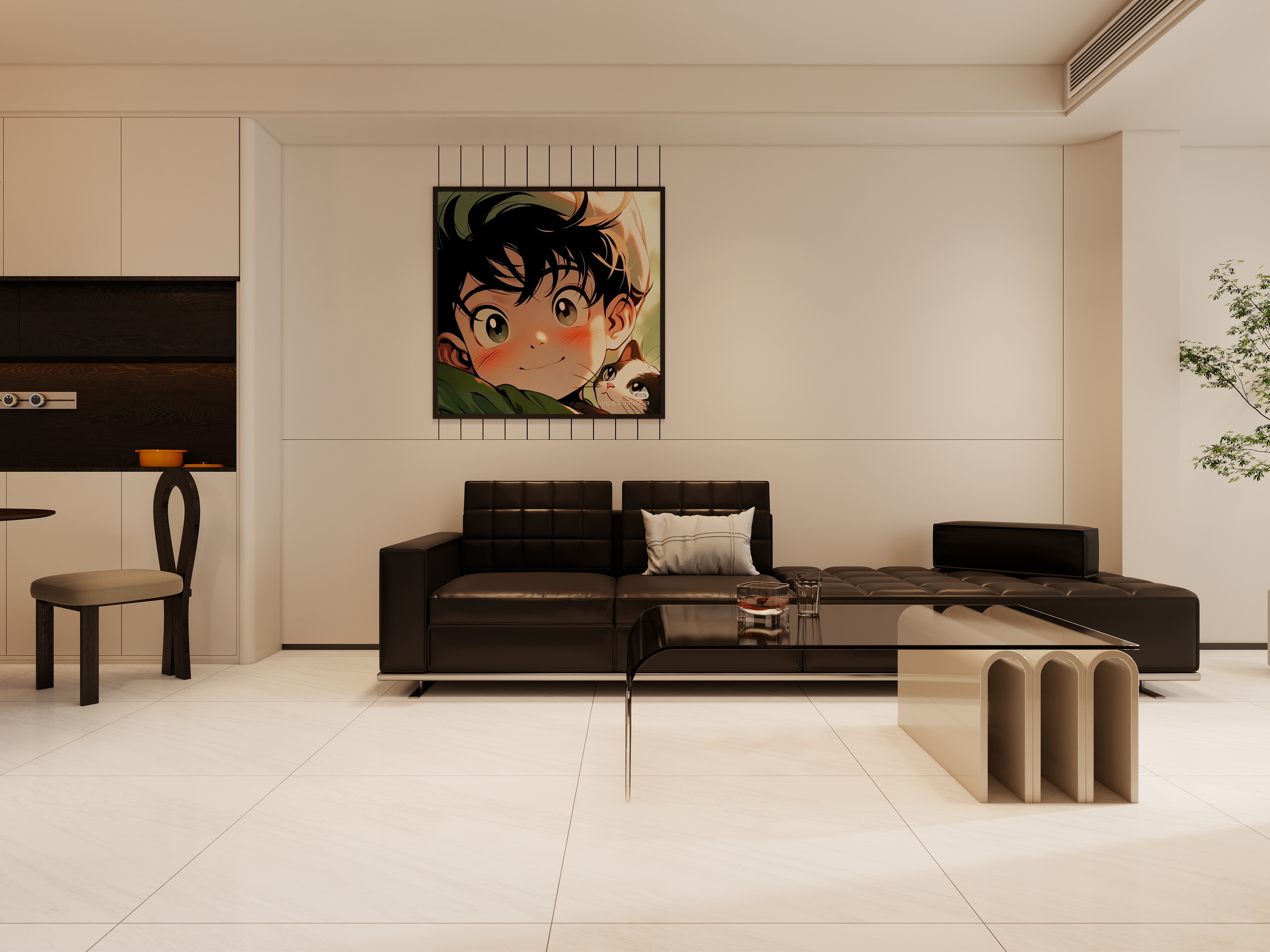 雾见山-现代简约客餐厅-装修设计方案