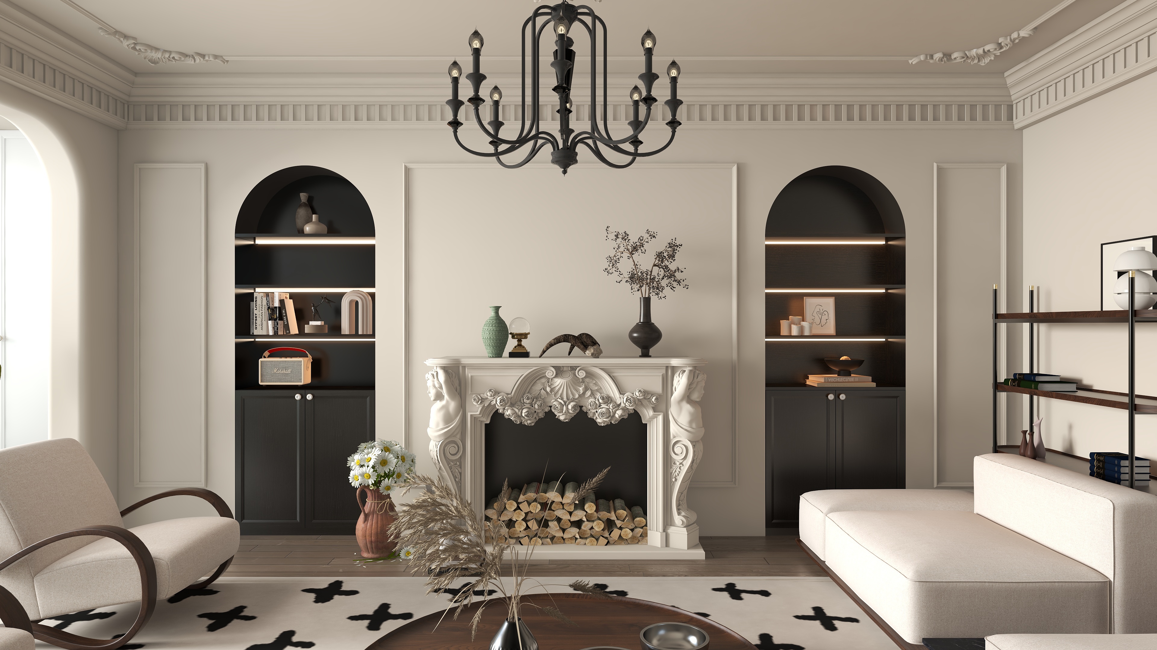 恩彩MrUs-法式中古客厅装修效果图