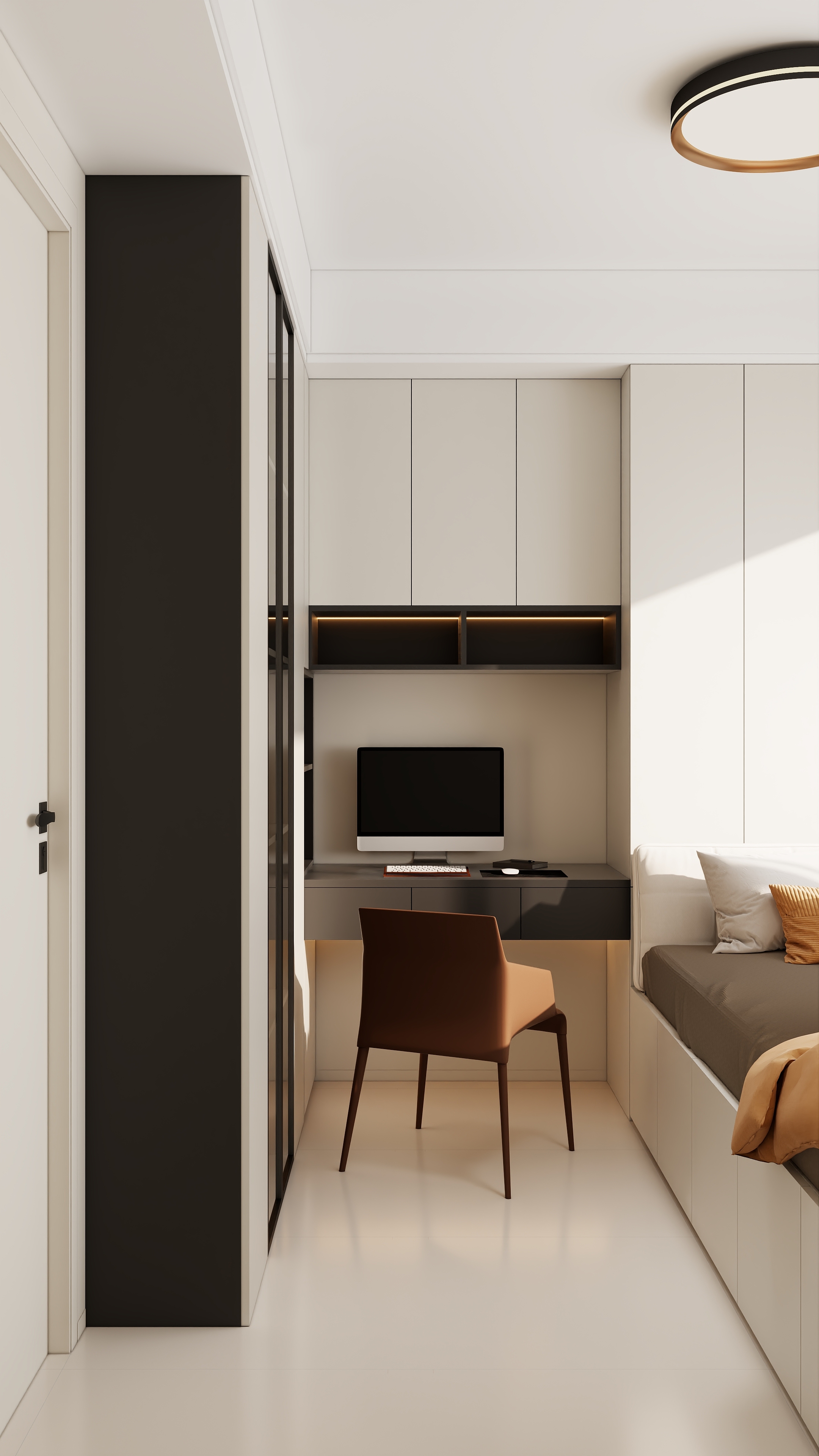 壹维空间设计-113m²意式轻奢风格设计装修效果图