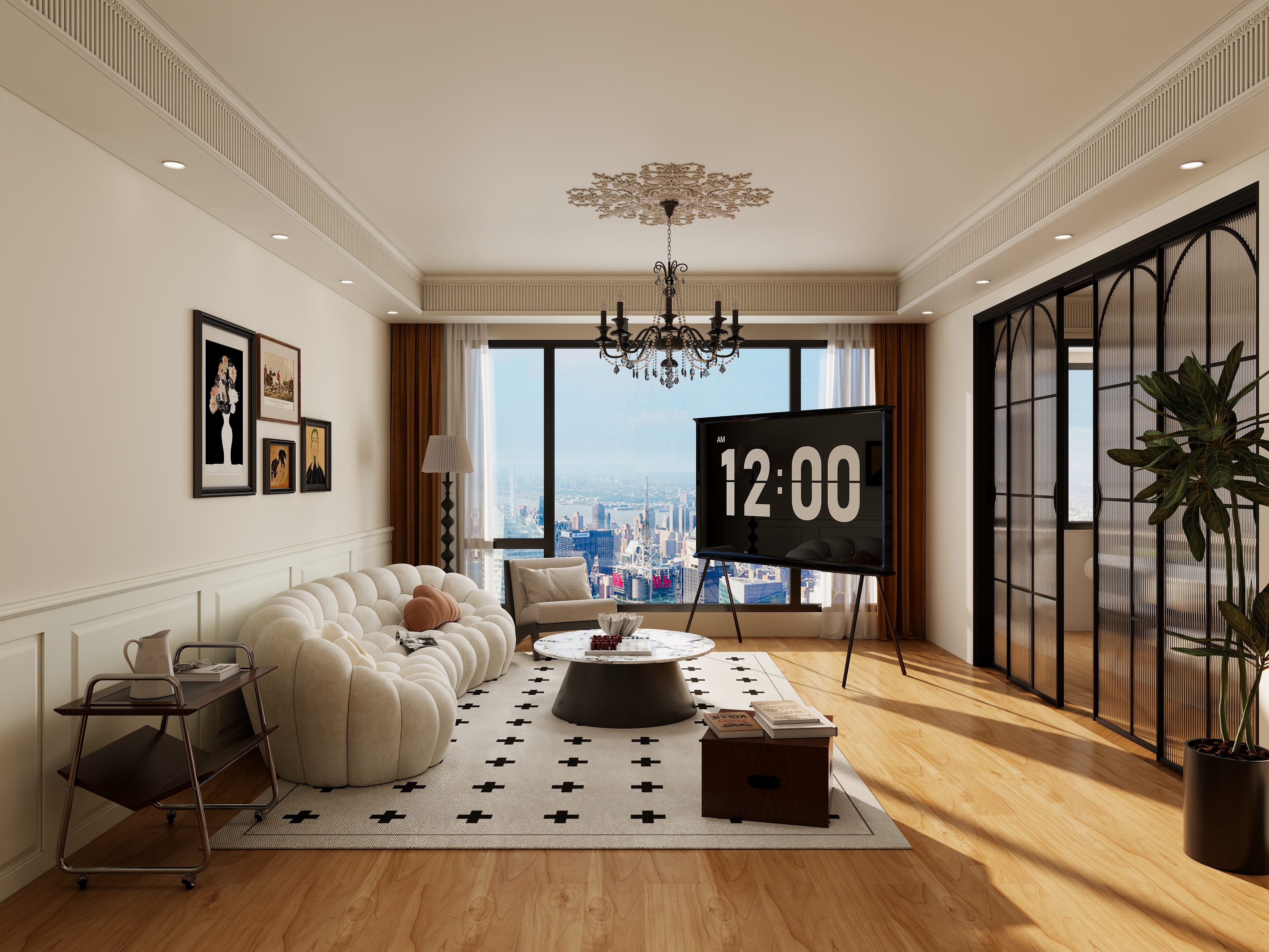 100元设计方案-183m²法式复古风格装修效果图