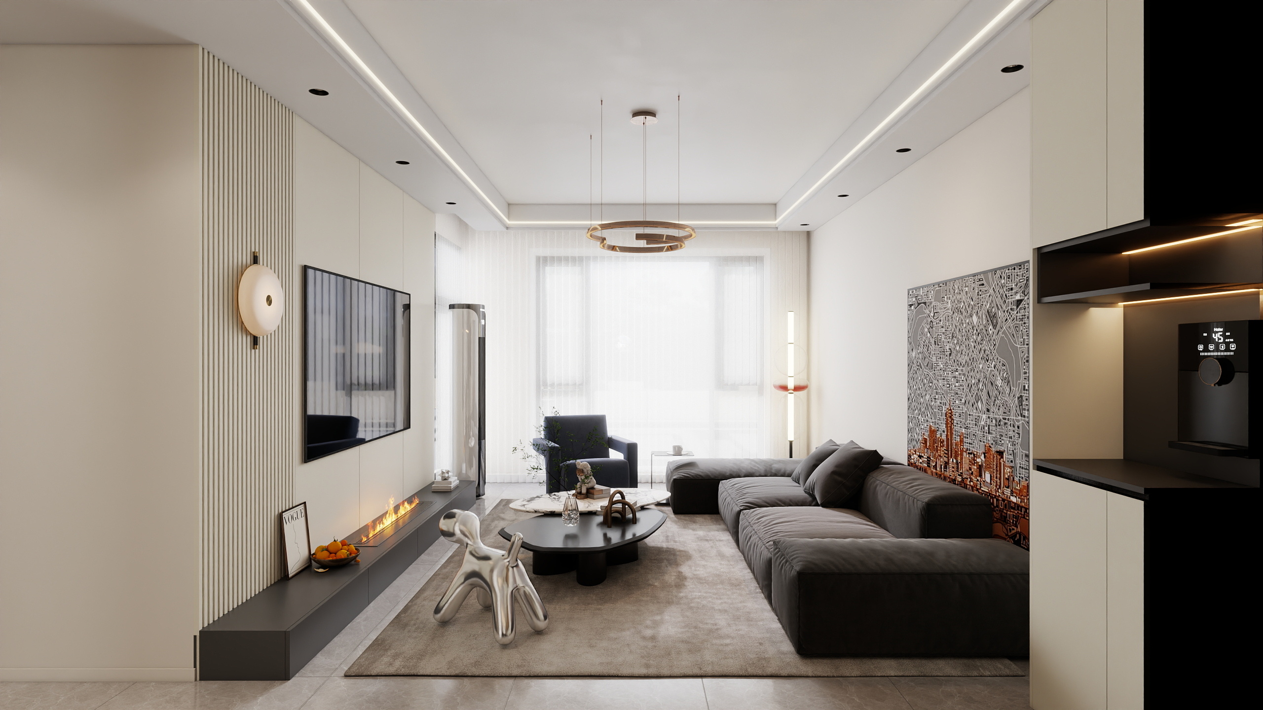 星雨视觉-阳光梵迪亚现代黑白-装修设计方案