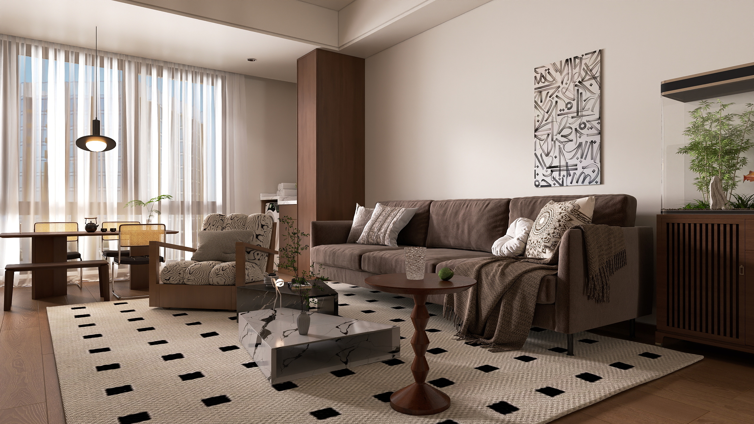 食雾鱼-119㎡3室装修效果图