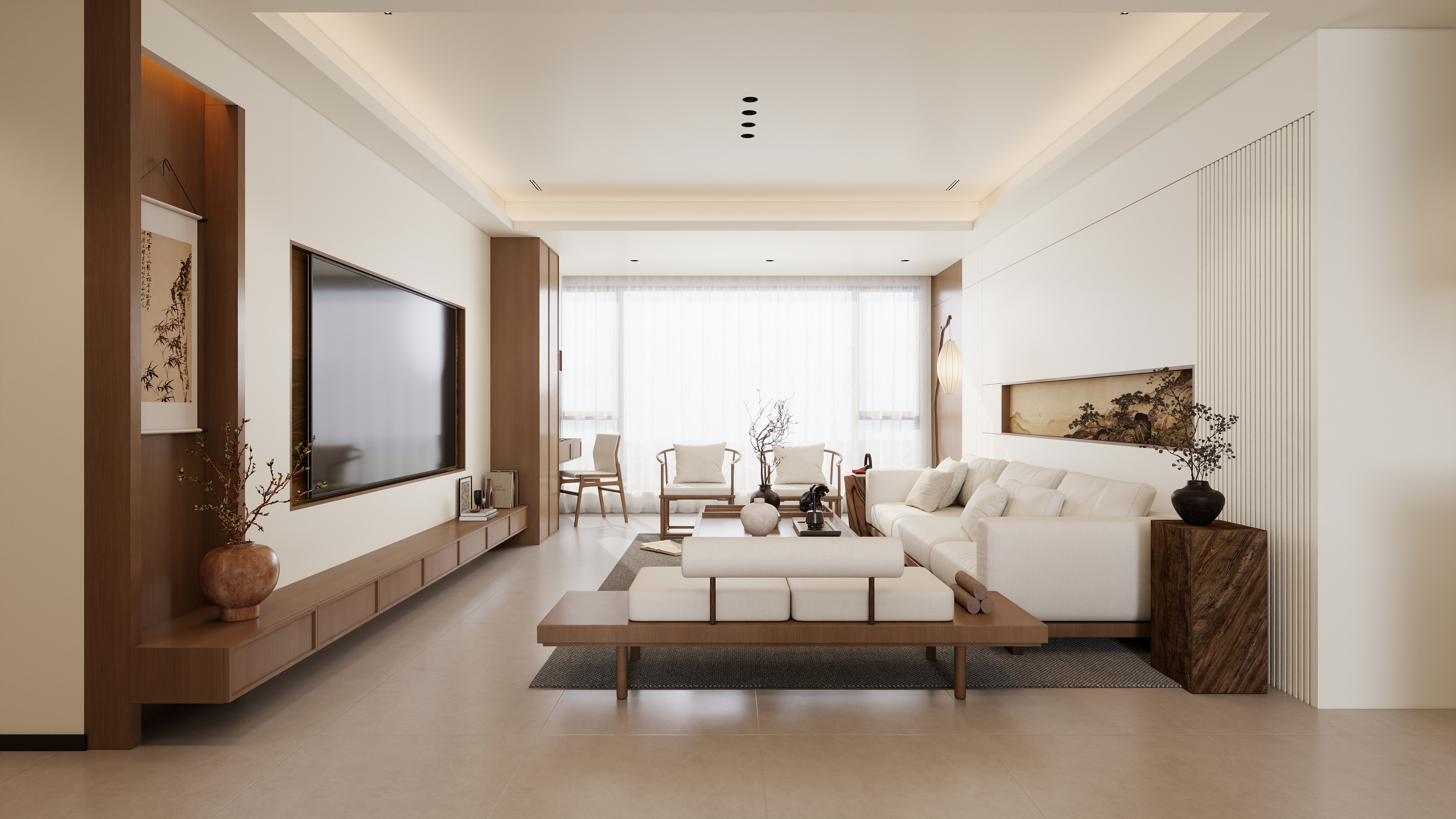 星空设计500一套-宋式美学161㎡4室装修效果图