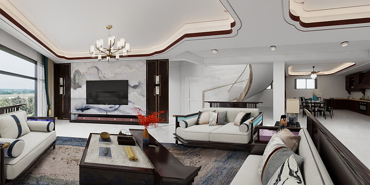 洛品装饰-东关自建房新中式-装修设计方案