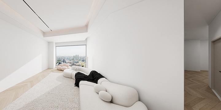 零度设计丨秦工-君悦湾二期14-2-33-6顶跃施工图改-装修设计方案