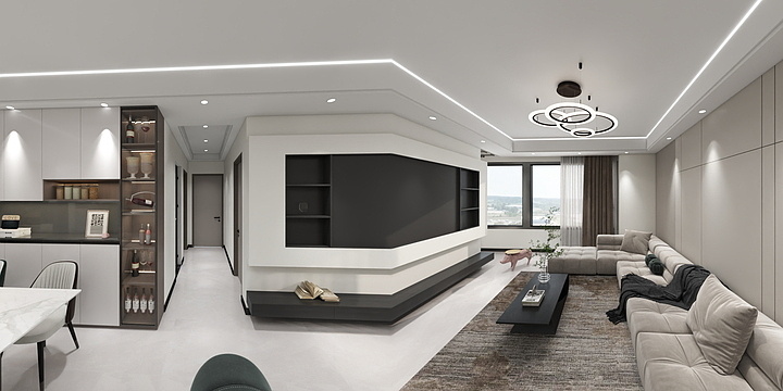 Mr言-现代风格三房装修效果-装修设计方案