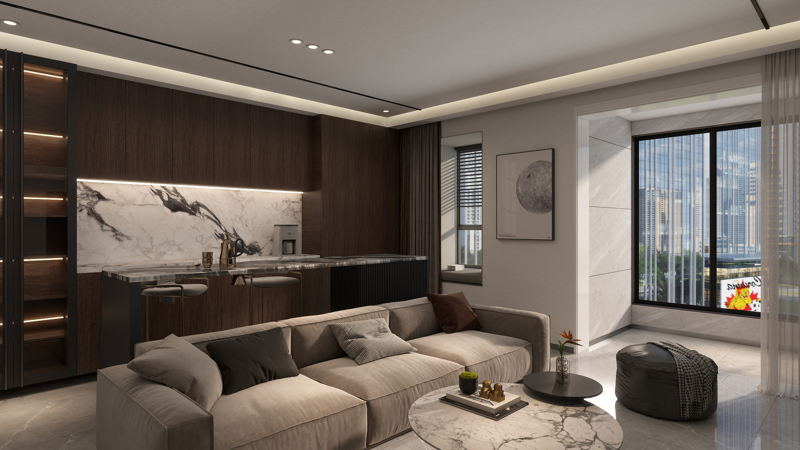 李宝龙1-106㎡1室装修效果图