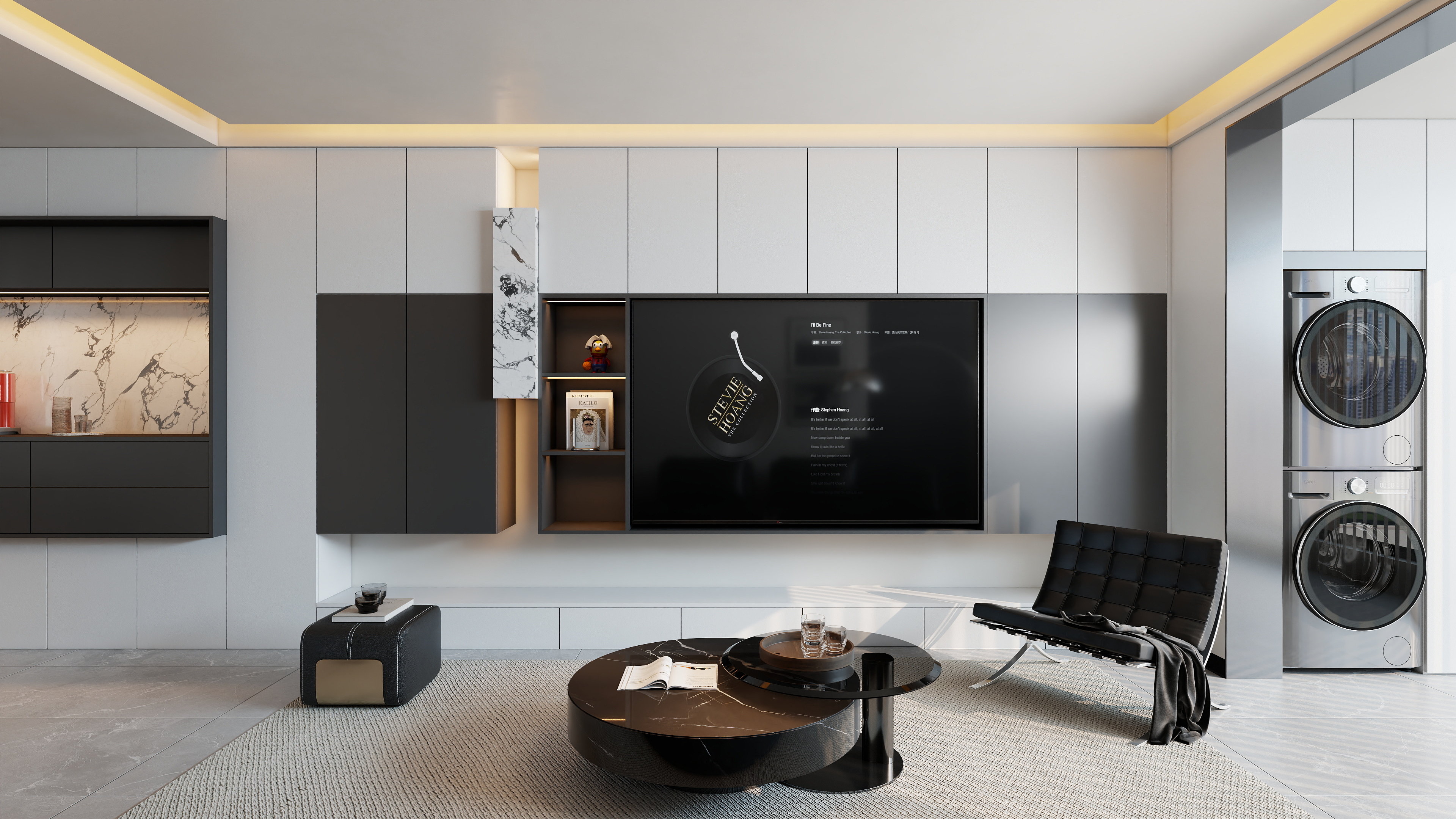 一个箱子丨A-box-现代黑白极简丨许先生-装修设计方案