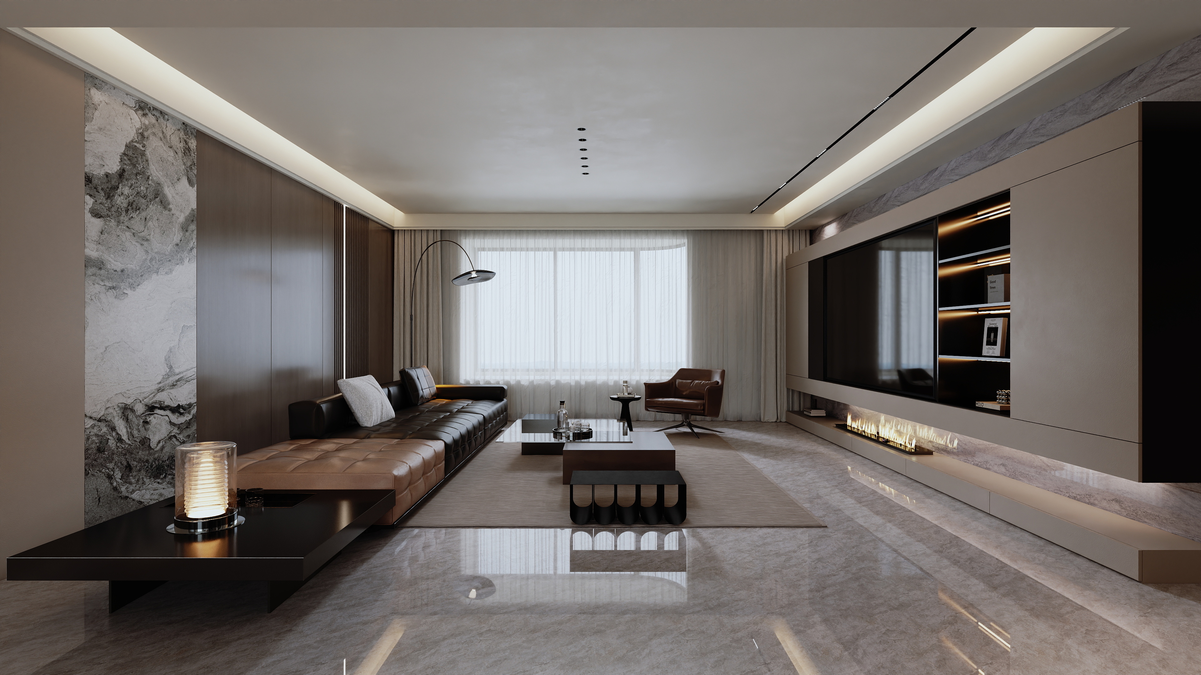 星空设计500-轻奢247㎡5室装修效果图