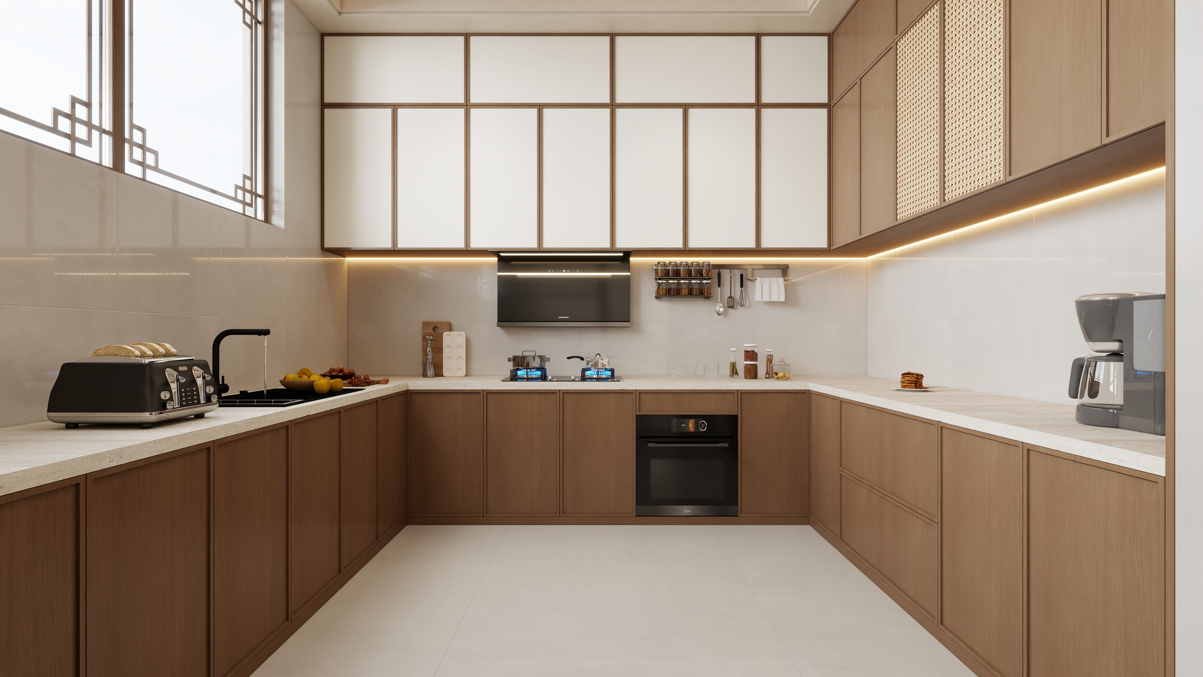 星空设计500-新中式135㎡2室装修效果图