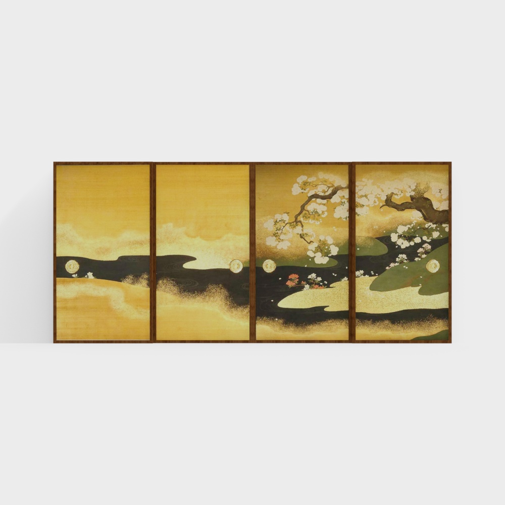 Kuroshoin-Fusuma+4+vantaux+(dc)3D模型