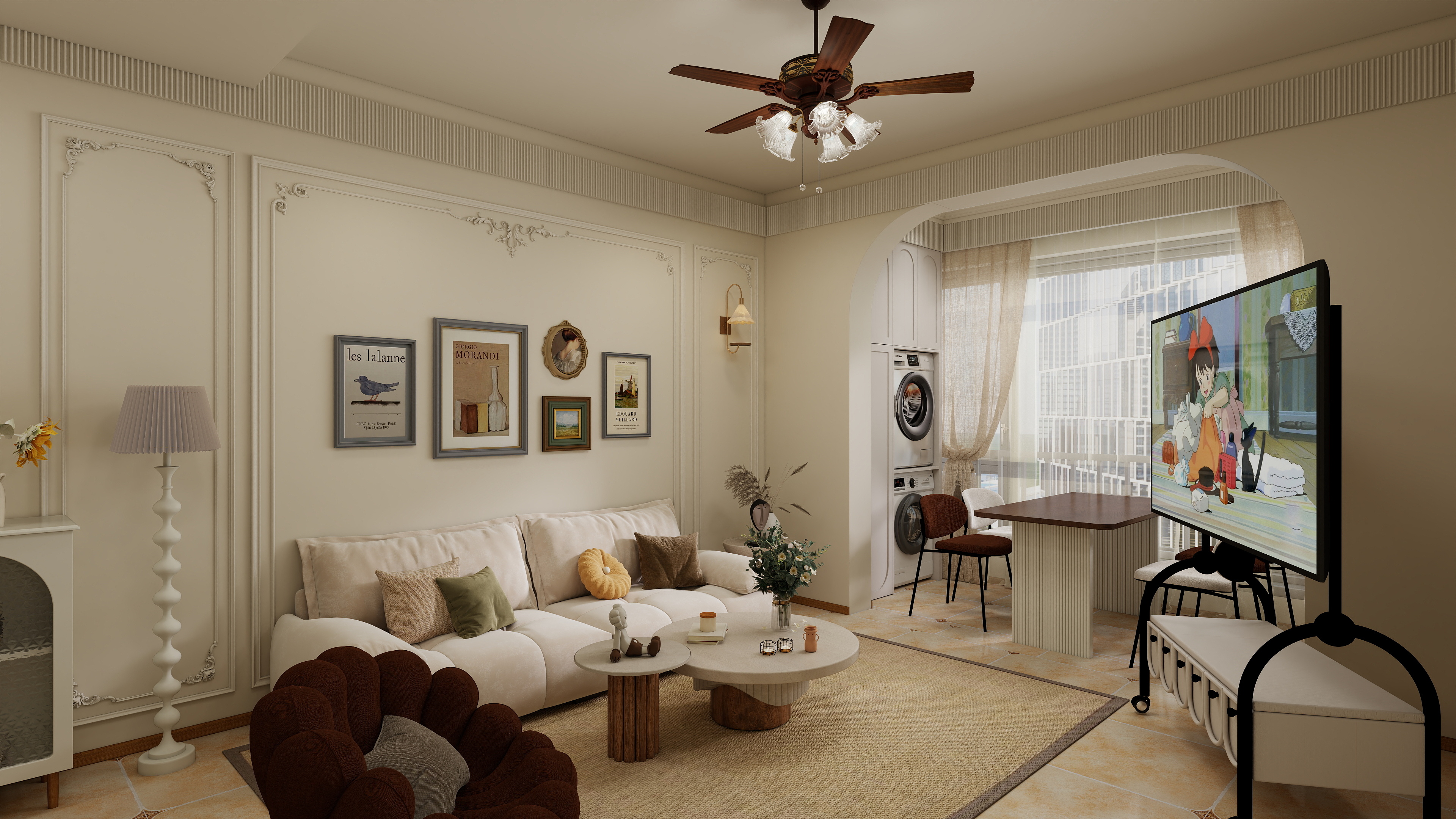 艺雅丽-134平复式轻法式装修效果图