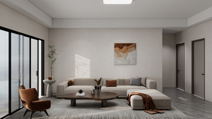 吴爽-87m² 现代风格设计装修效果图