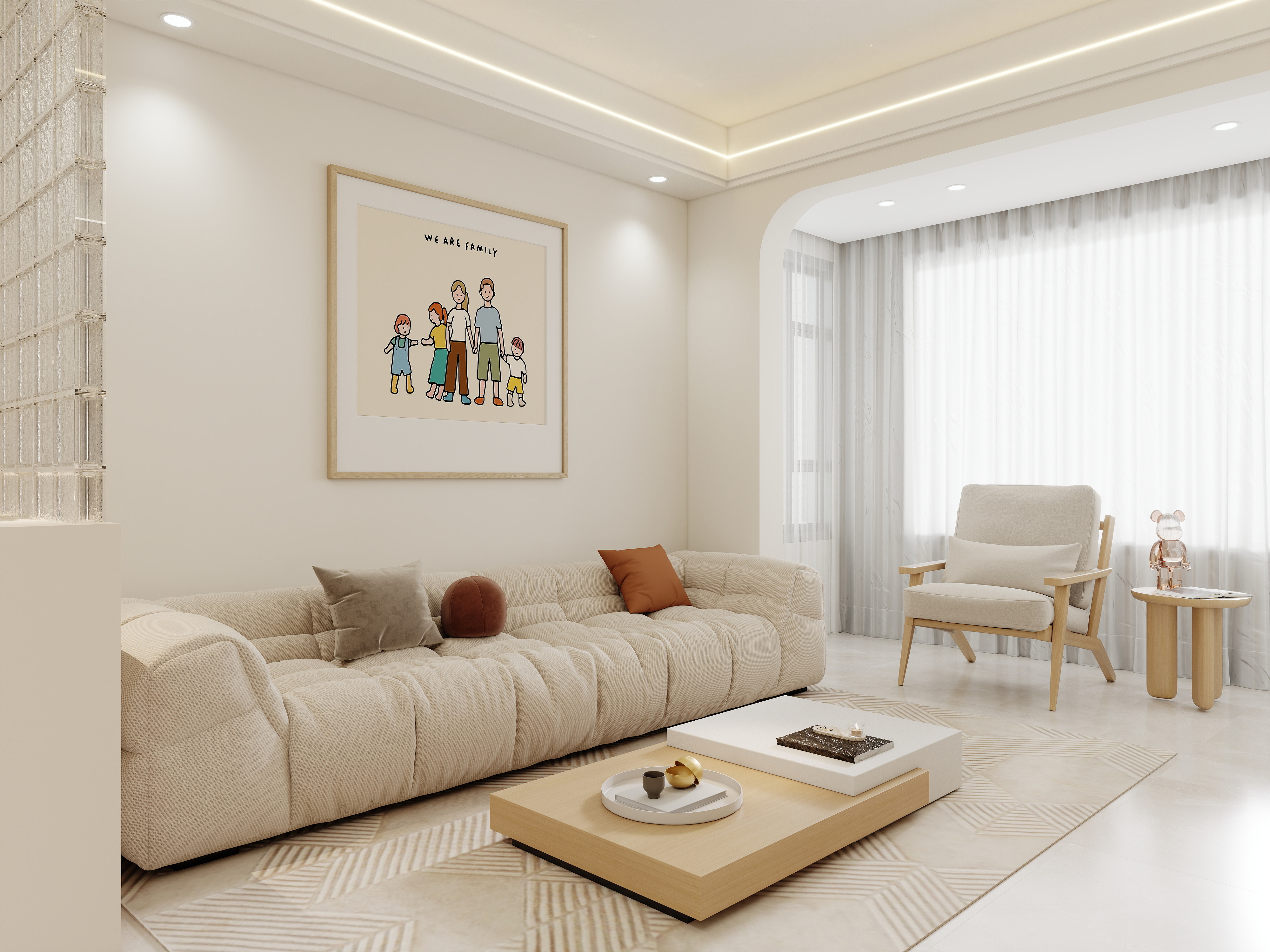 壹诺设计工作室-奶油风-装修效果图