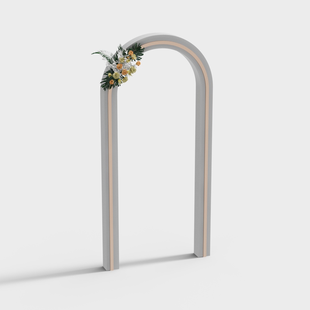 花艺灯带拱门3D模型