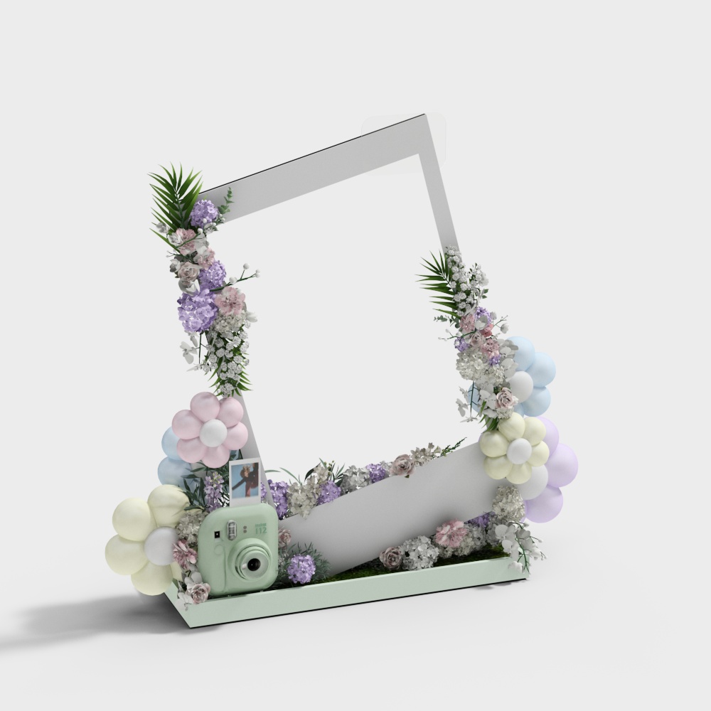 鲜花相框打卡点3D模型
