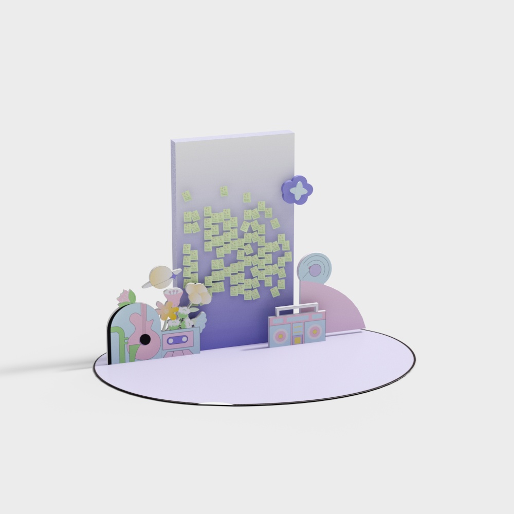 许愿墙3D模型
