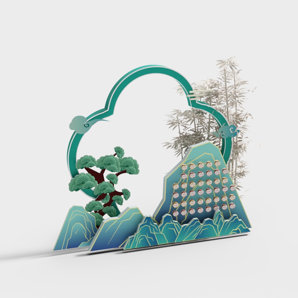 宋代打卡背景3D模型