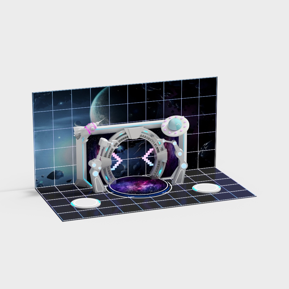 拍照合影科技美陈3D模型