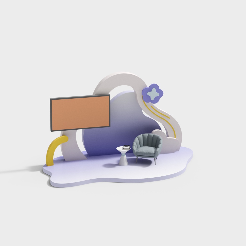 活动舞台背景3D模型
