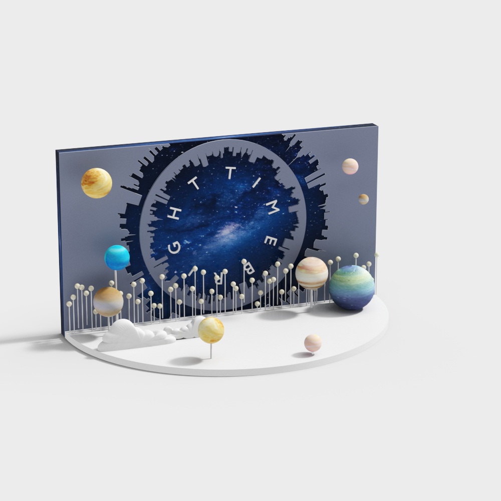 时间流逝背景3D模型