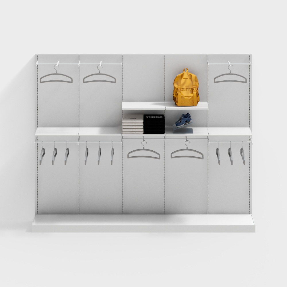 现代服装店货架3D模型