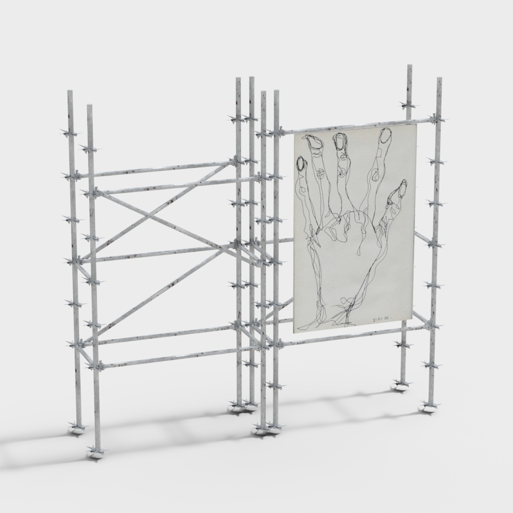 互动展架3D模型