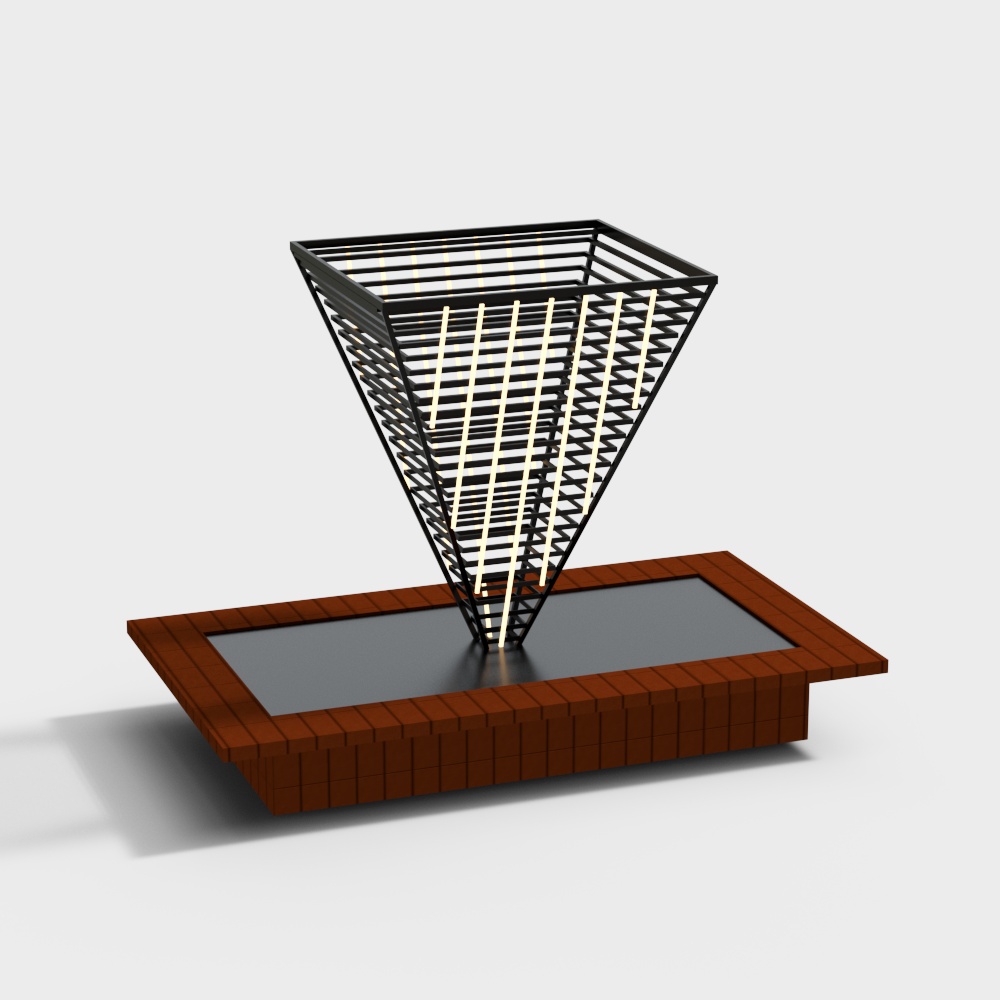 铁艺灯带艺术装置3D模型