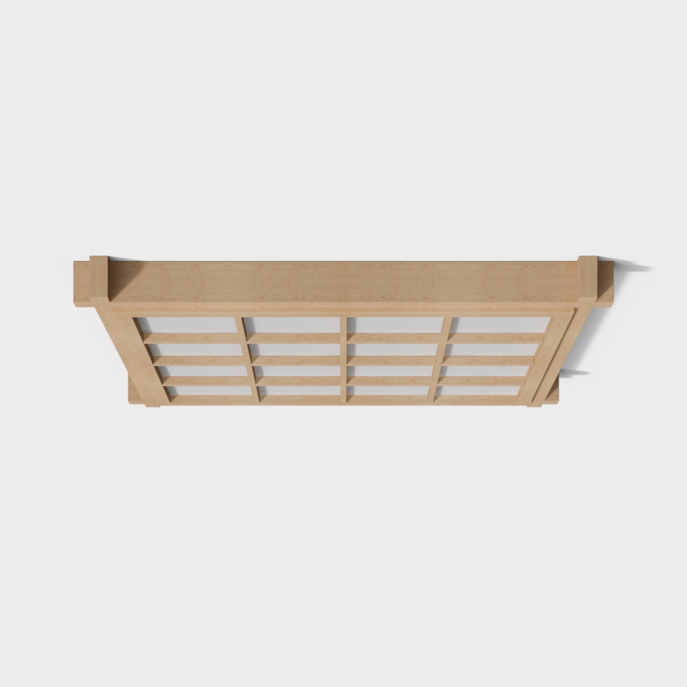 Japanese log ceiling light3D模型