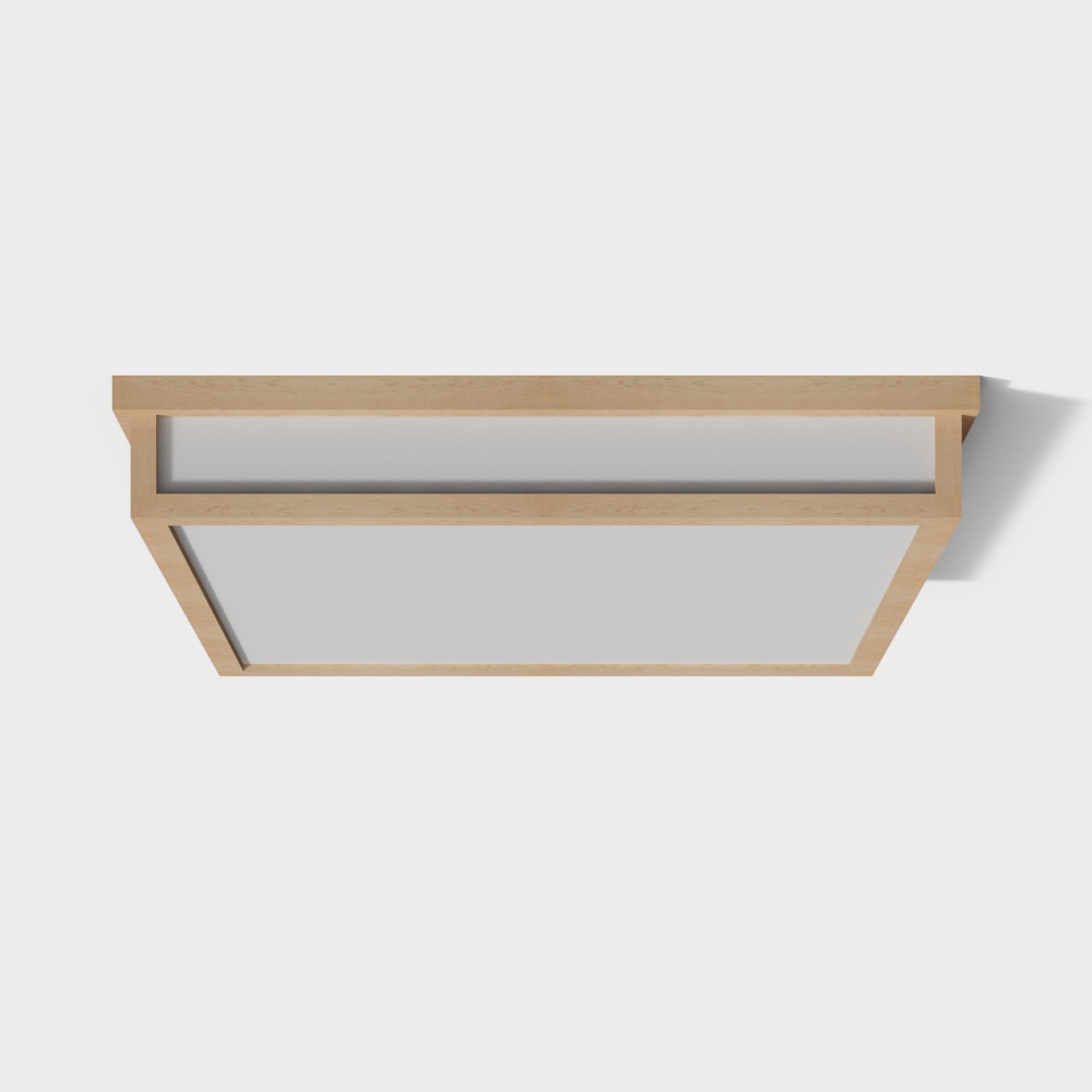 Japanese log ceiling light3D模型