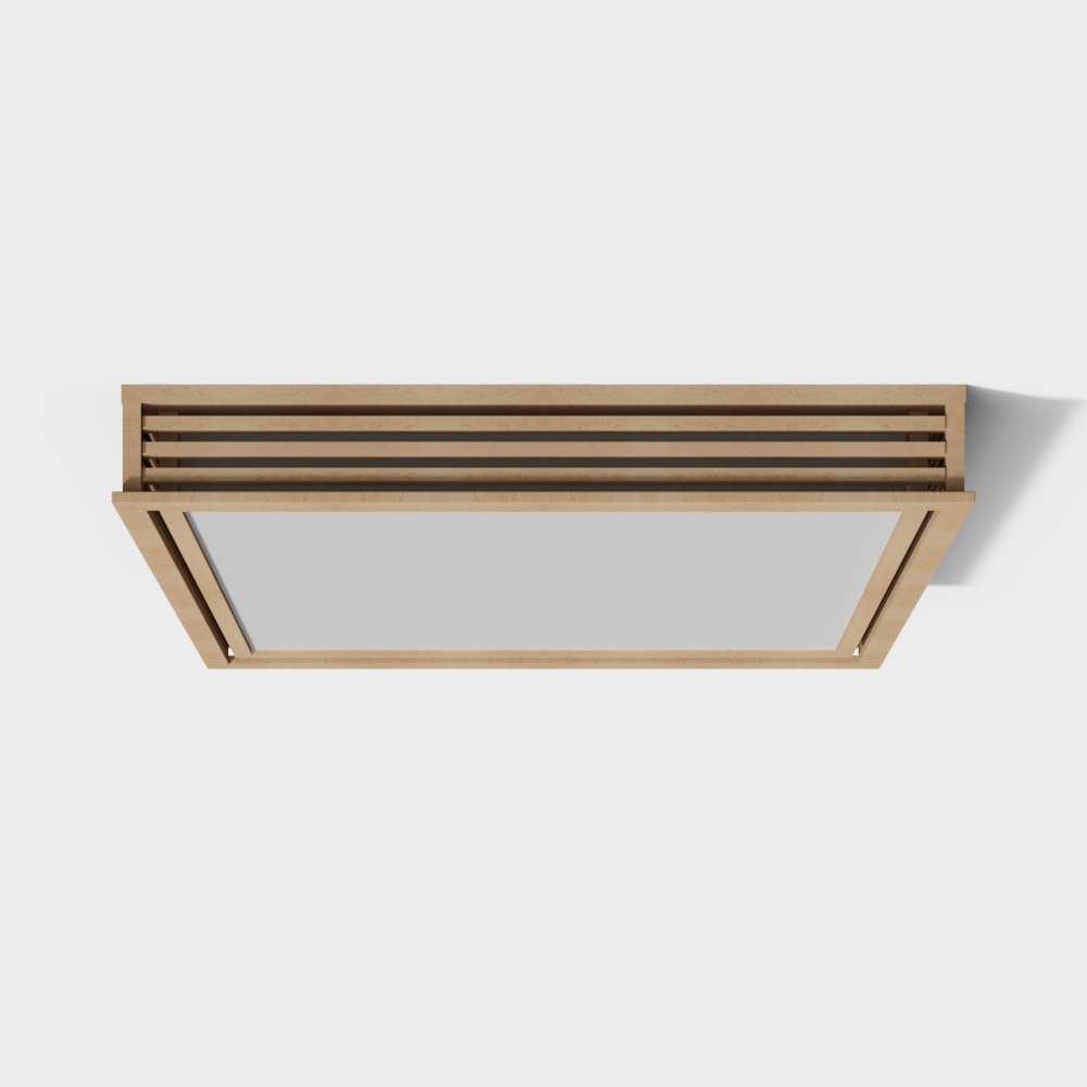 Japanese log ceiling light3D模型