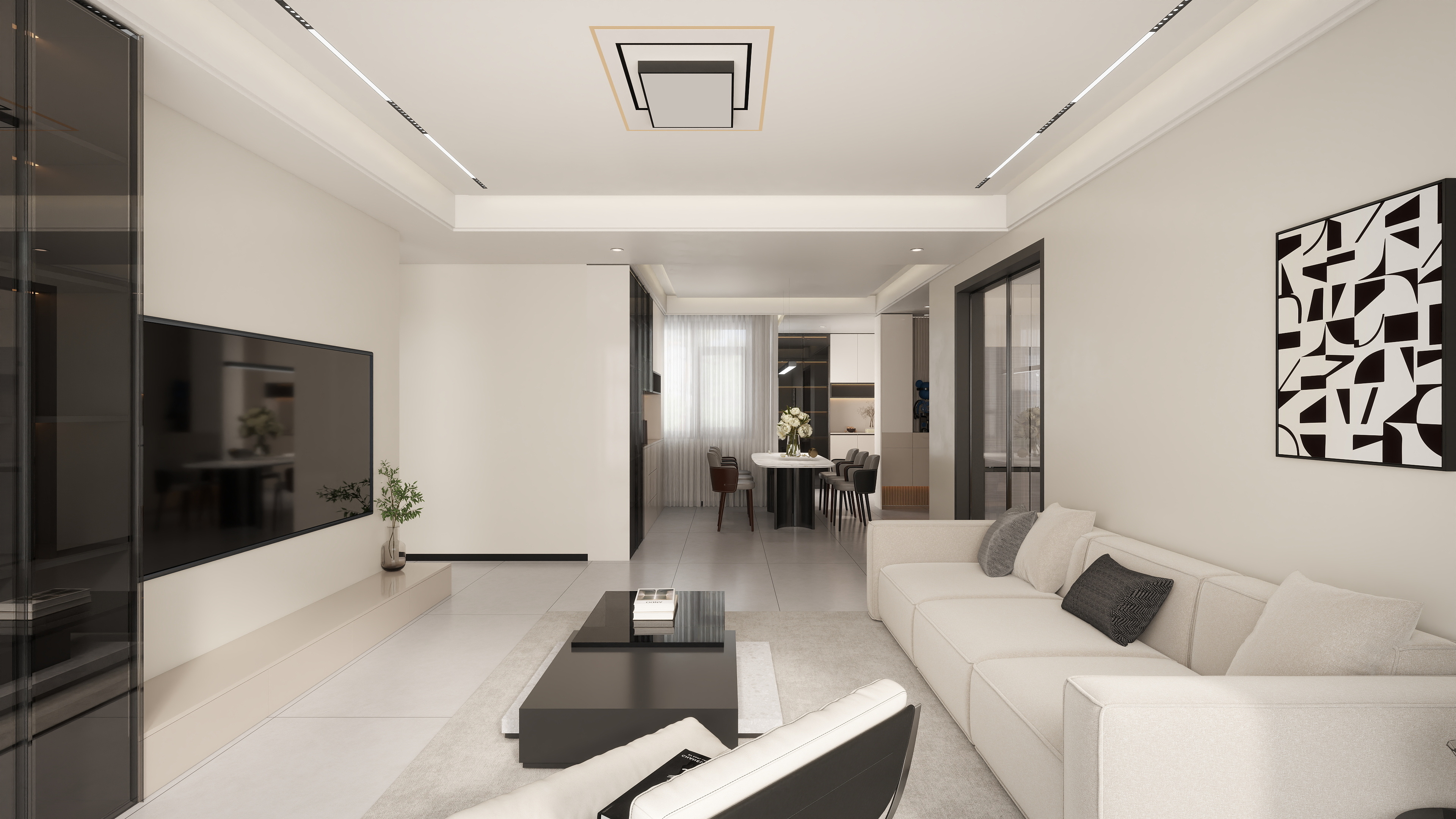 艺雅丽-152平现代简约 装修效果图