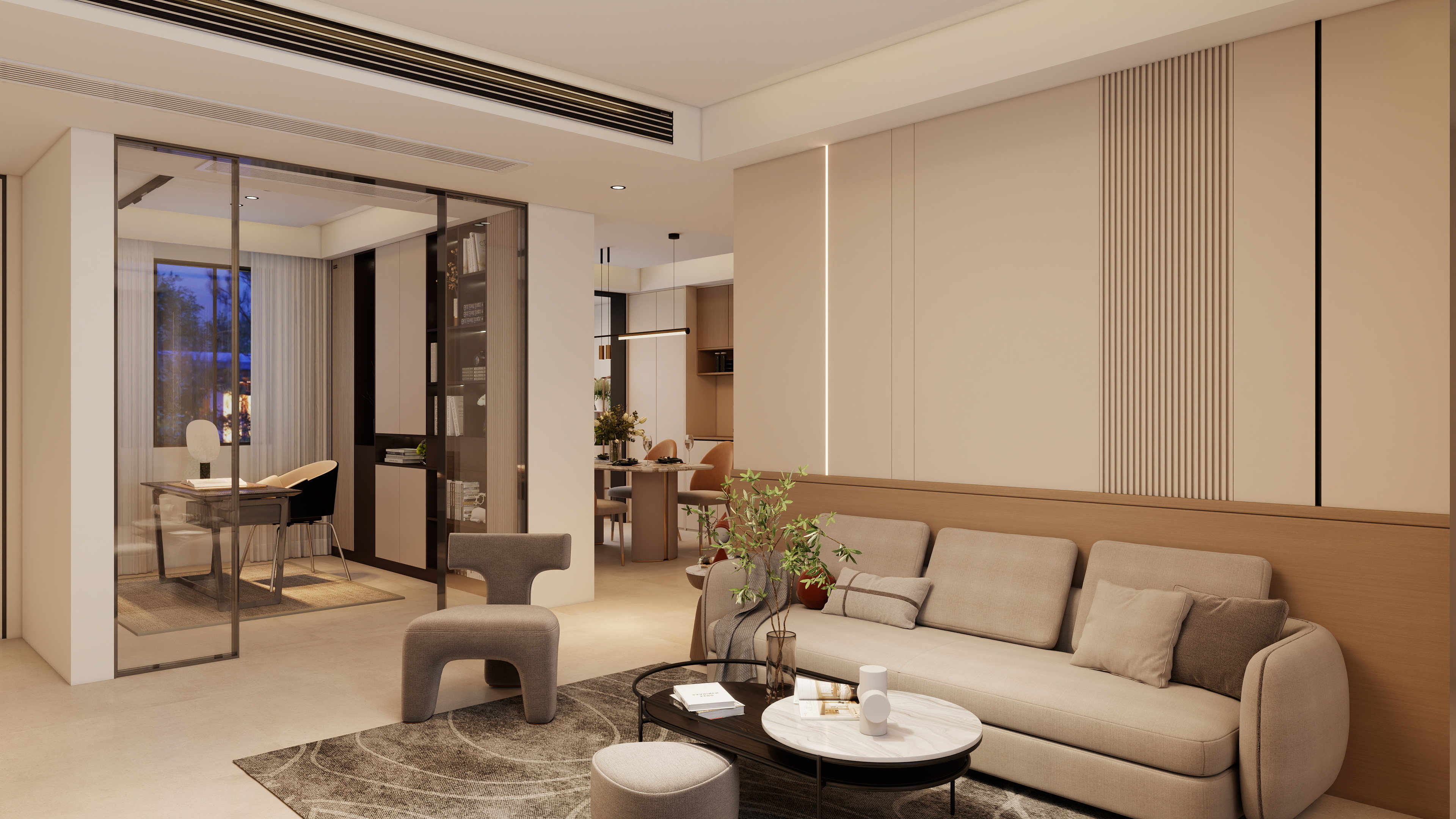 大金空调官方-少物主义，薄而精致的生活—100㎡三房两厅简约风-装修设计方案