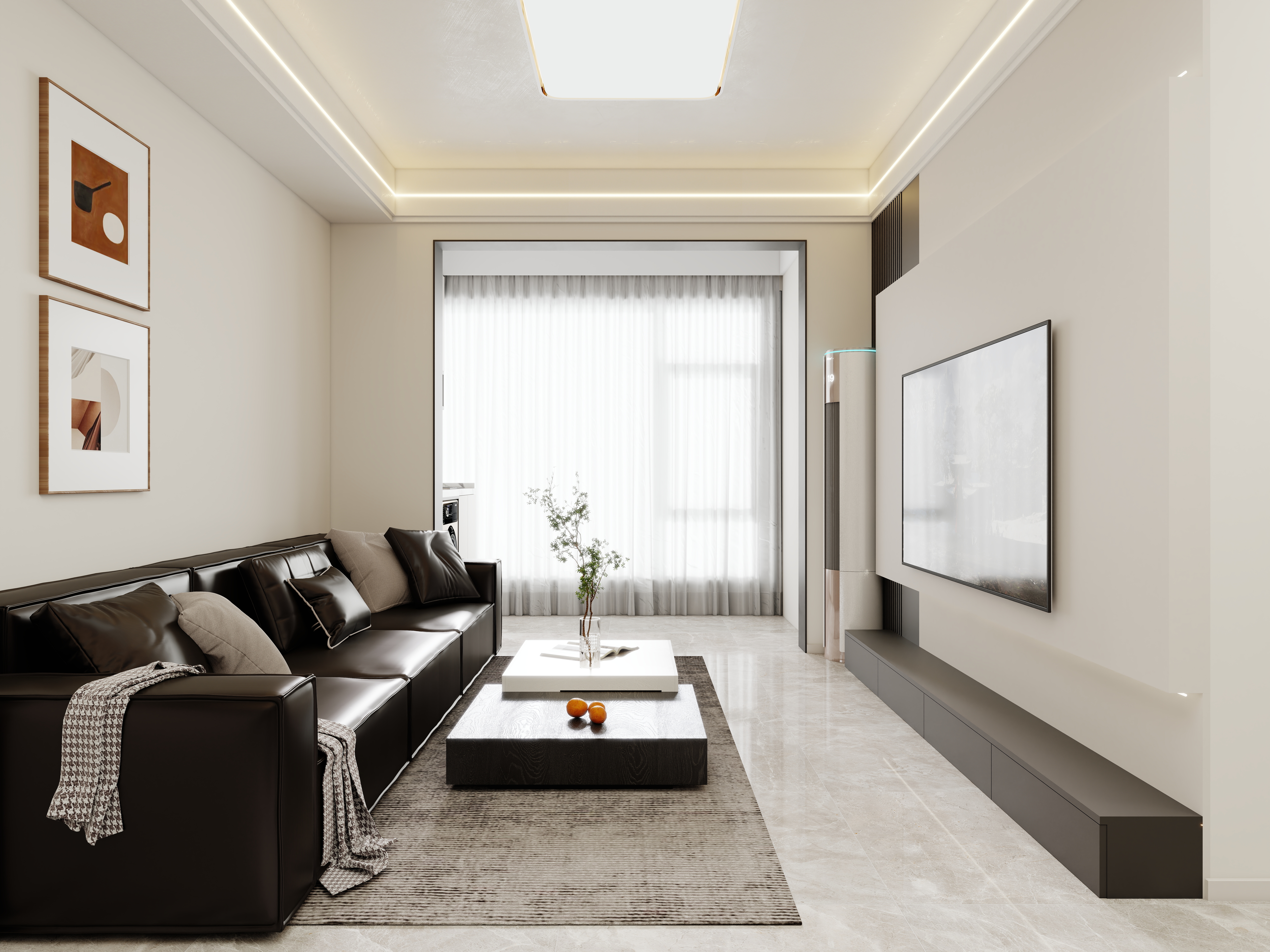 壹诺设计工作室-80㎡2室-现代简约装修效果图