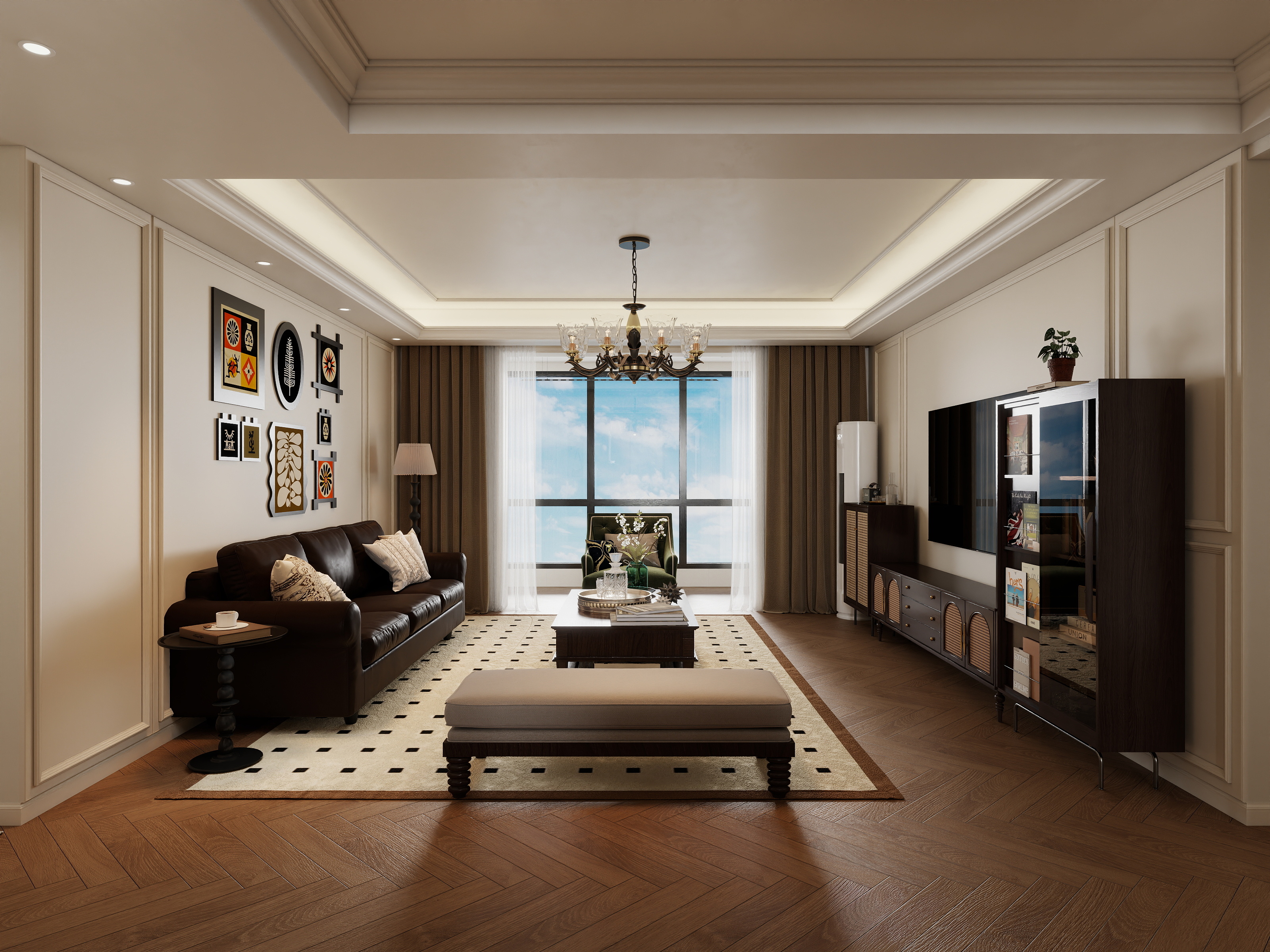 暖图设计-大唐名郡134㎡美式复古风-装修设计方案