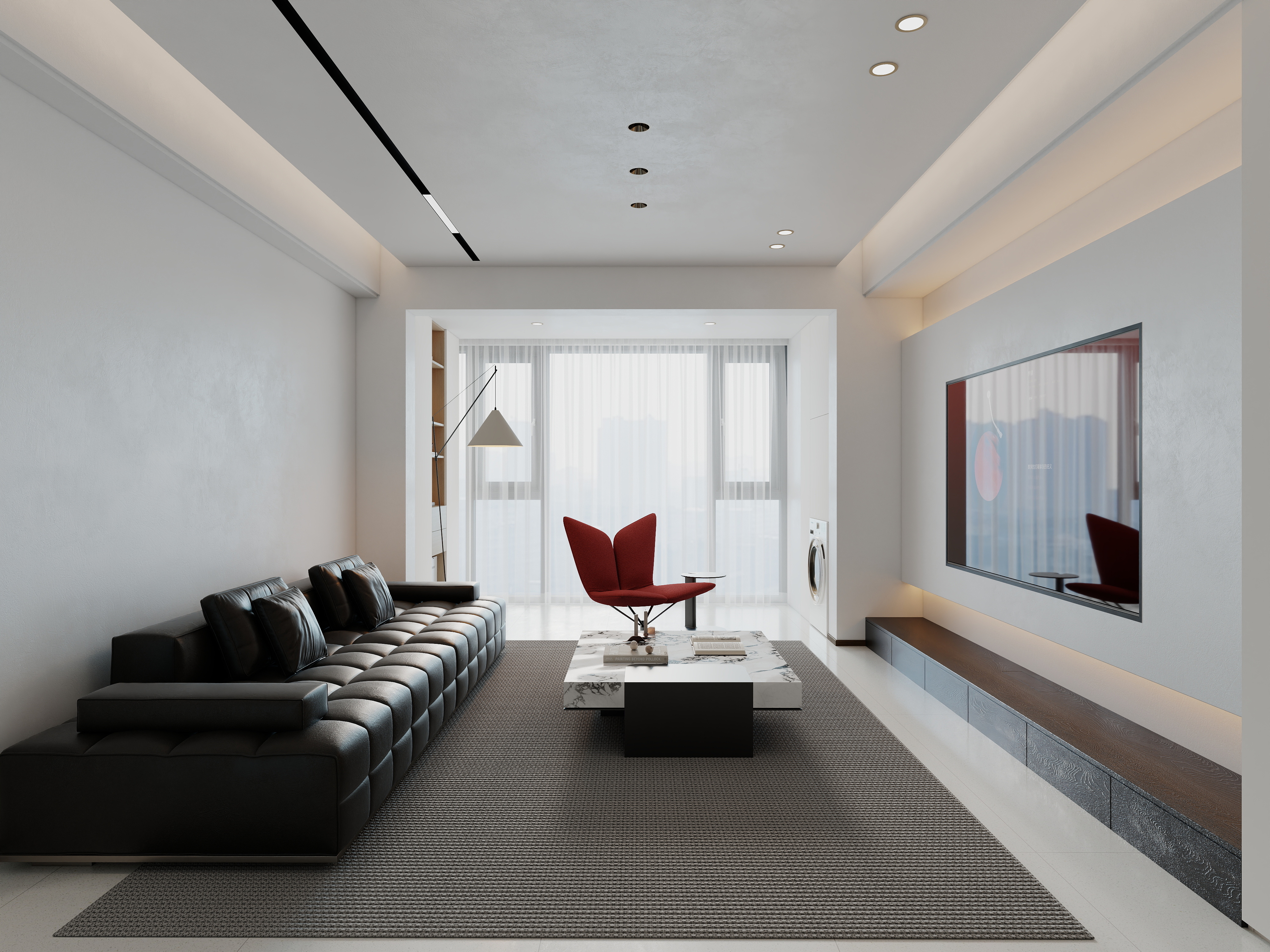 雾见山-现代简约奶油装修效果图