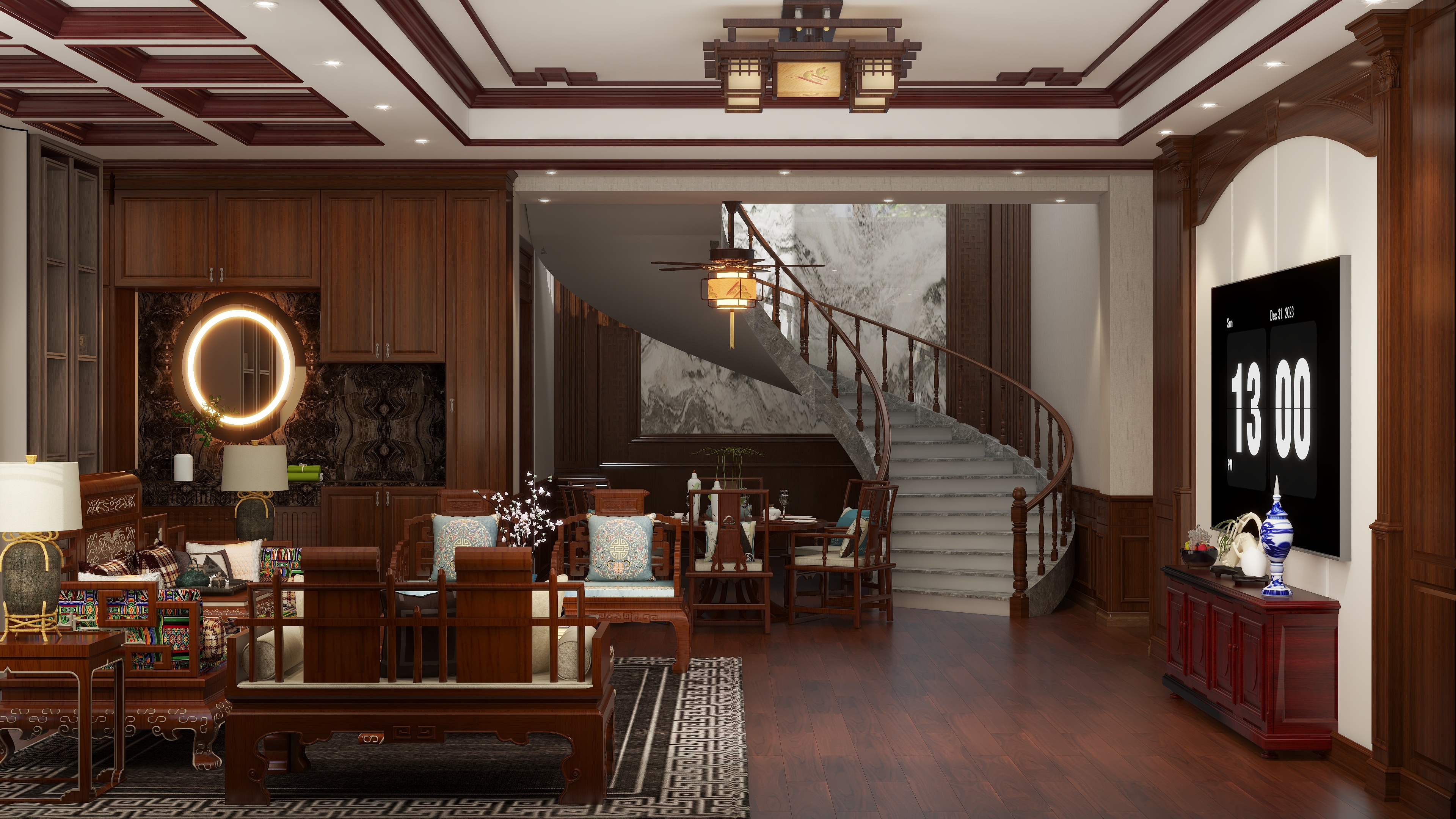 设计师珂源-西苑别墅新中式194㎡3室-装修设计方案