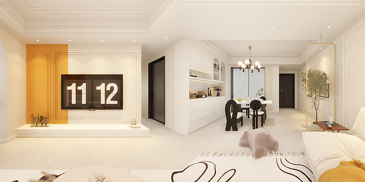 梦里飞行-轻奢奶油风-装修设计方案