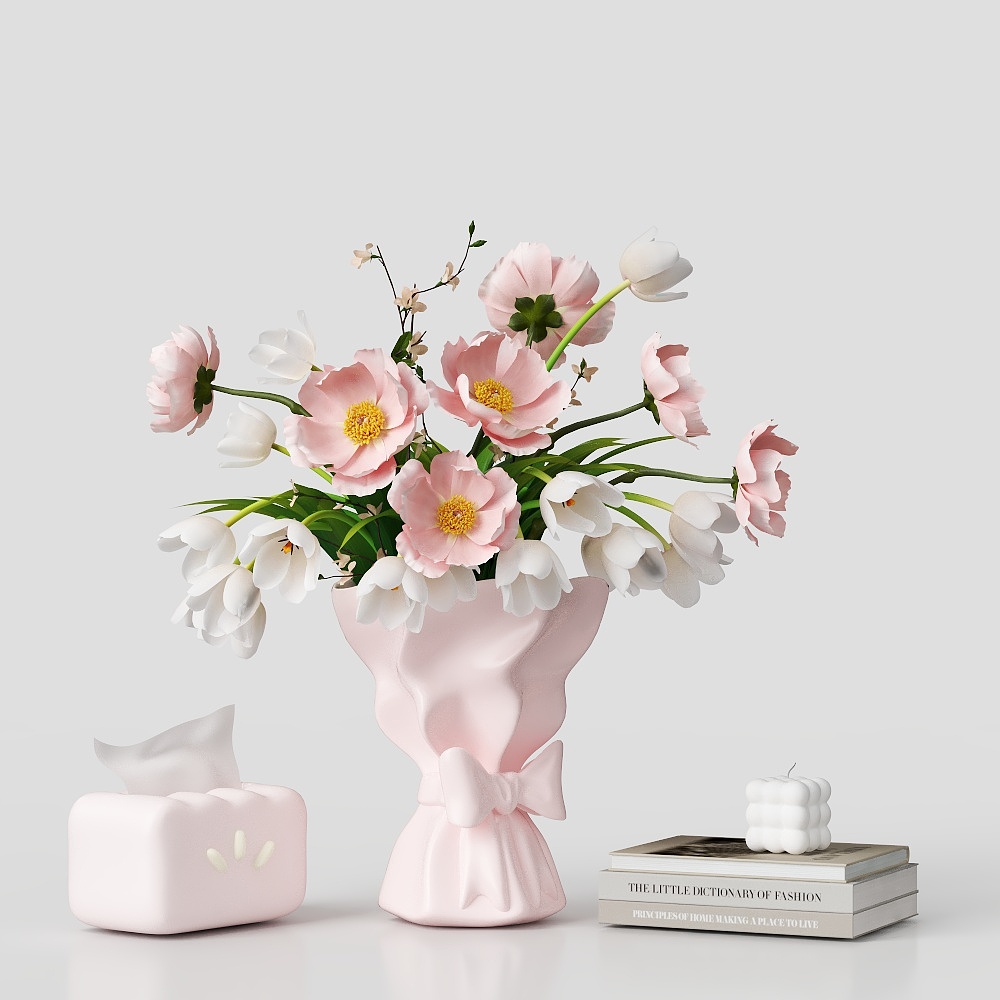 现代花瓶花艺3D模型