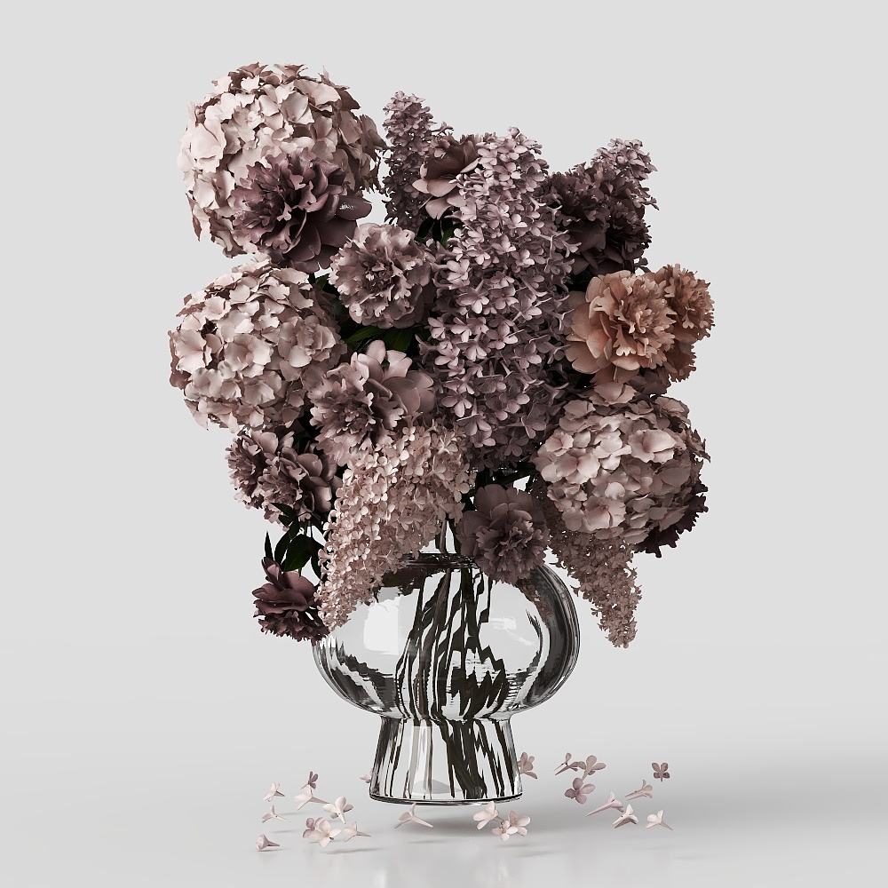 现代花瓶花艺3D模型