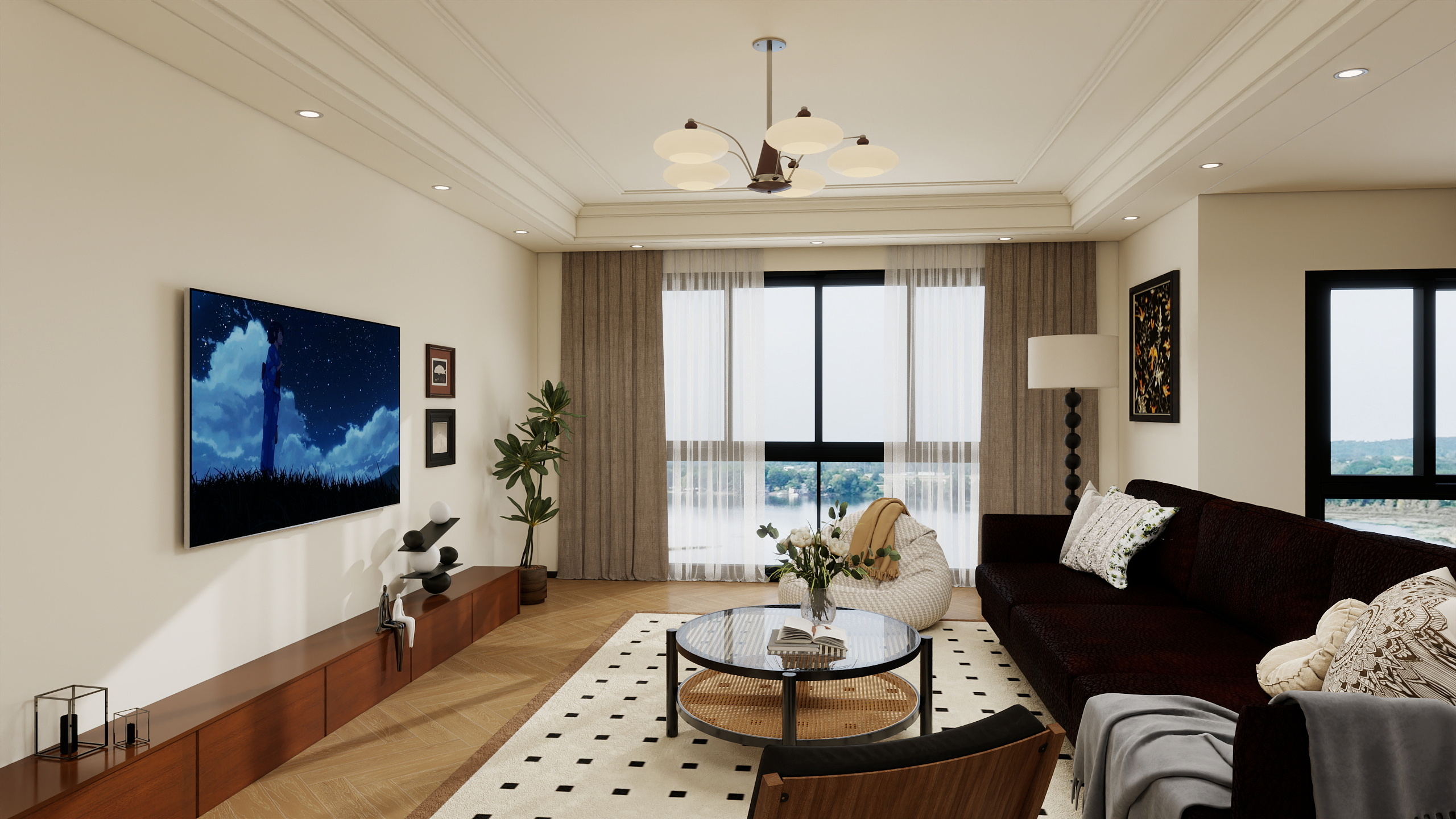 下个路口见.-三层复式装修效果图