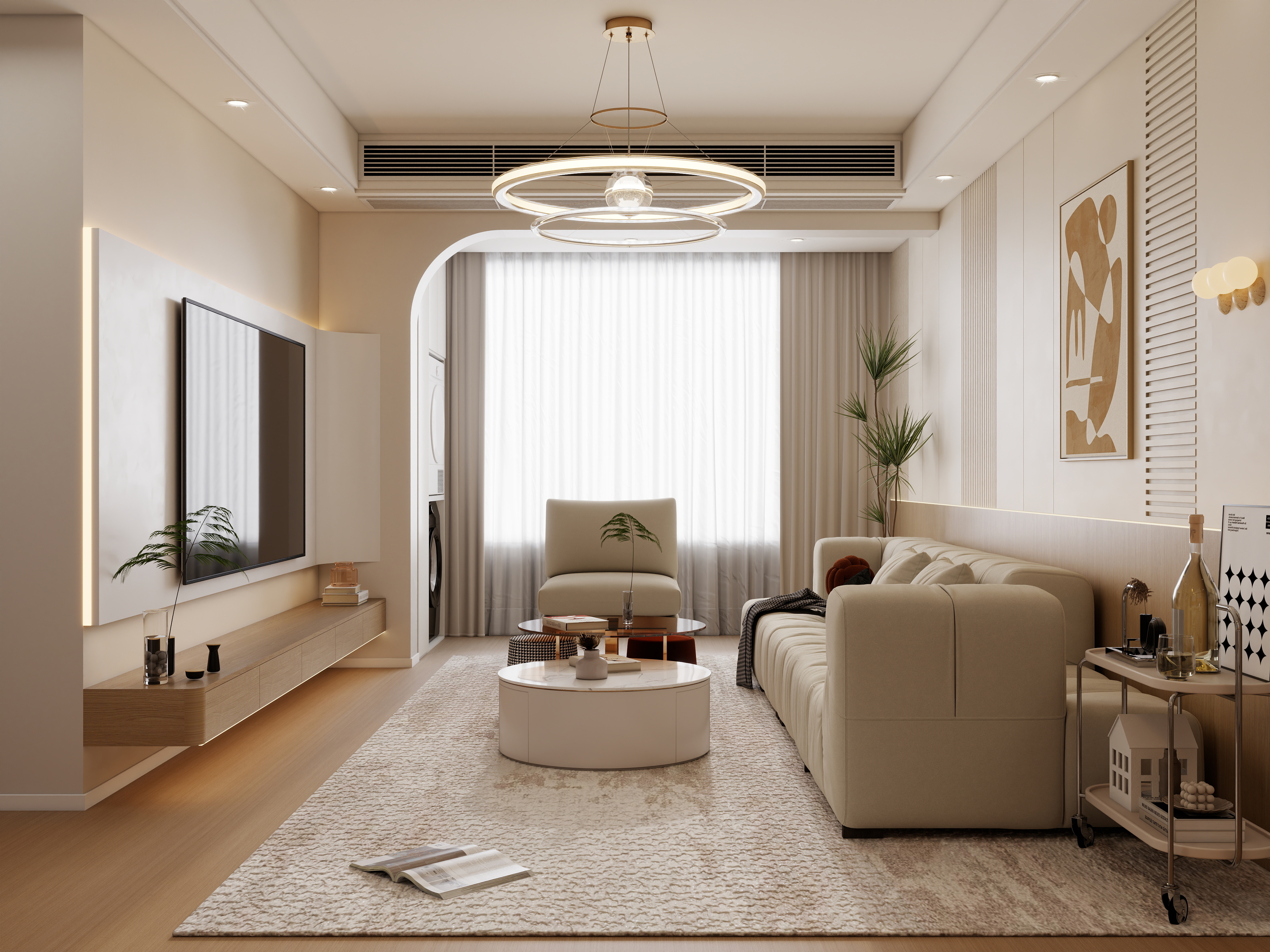 庄育霖-江城花园105平奶油原木风3室-装修设计方案