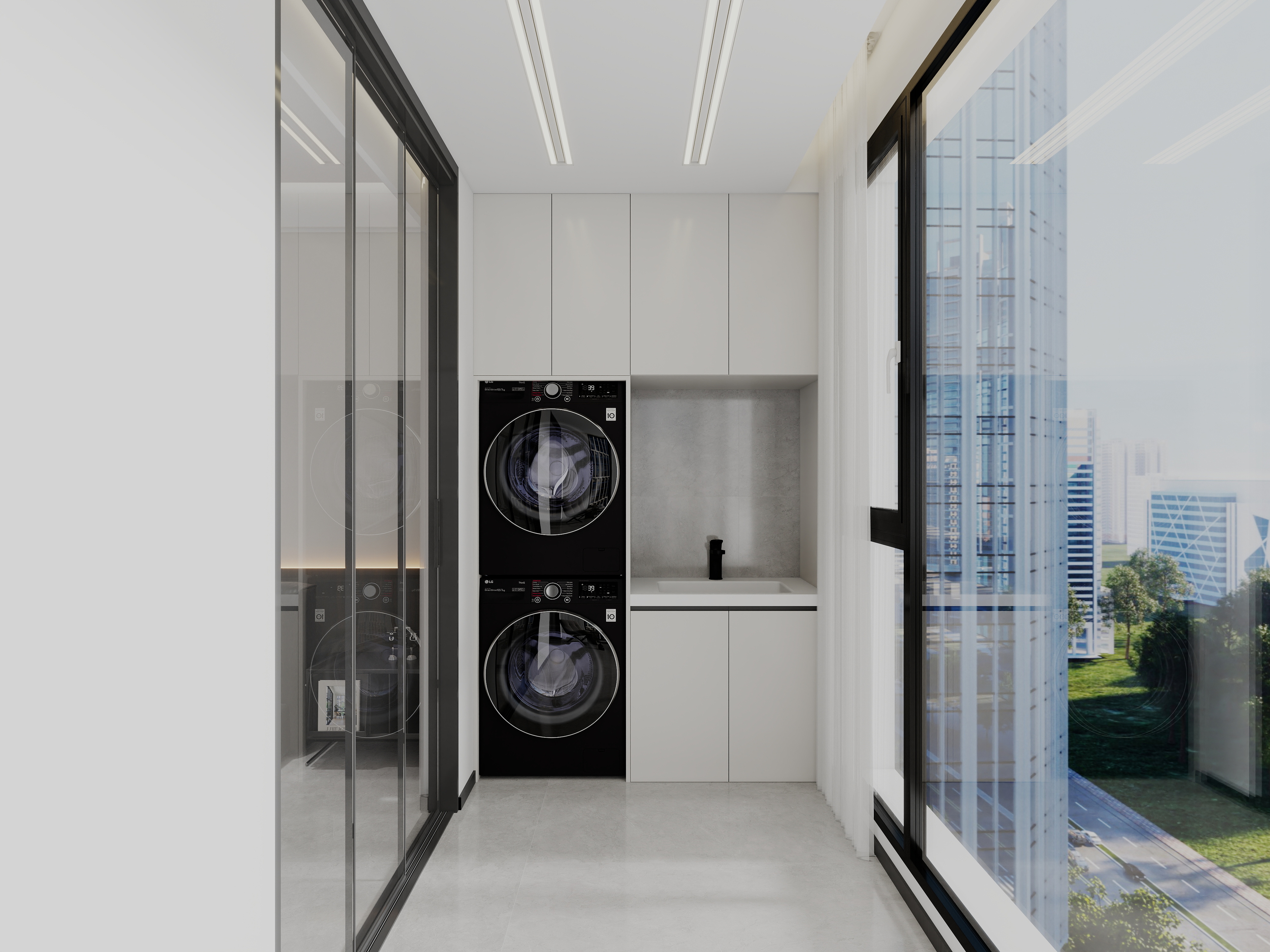 艺雅丽-116平极简黑白灰装修效果图