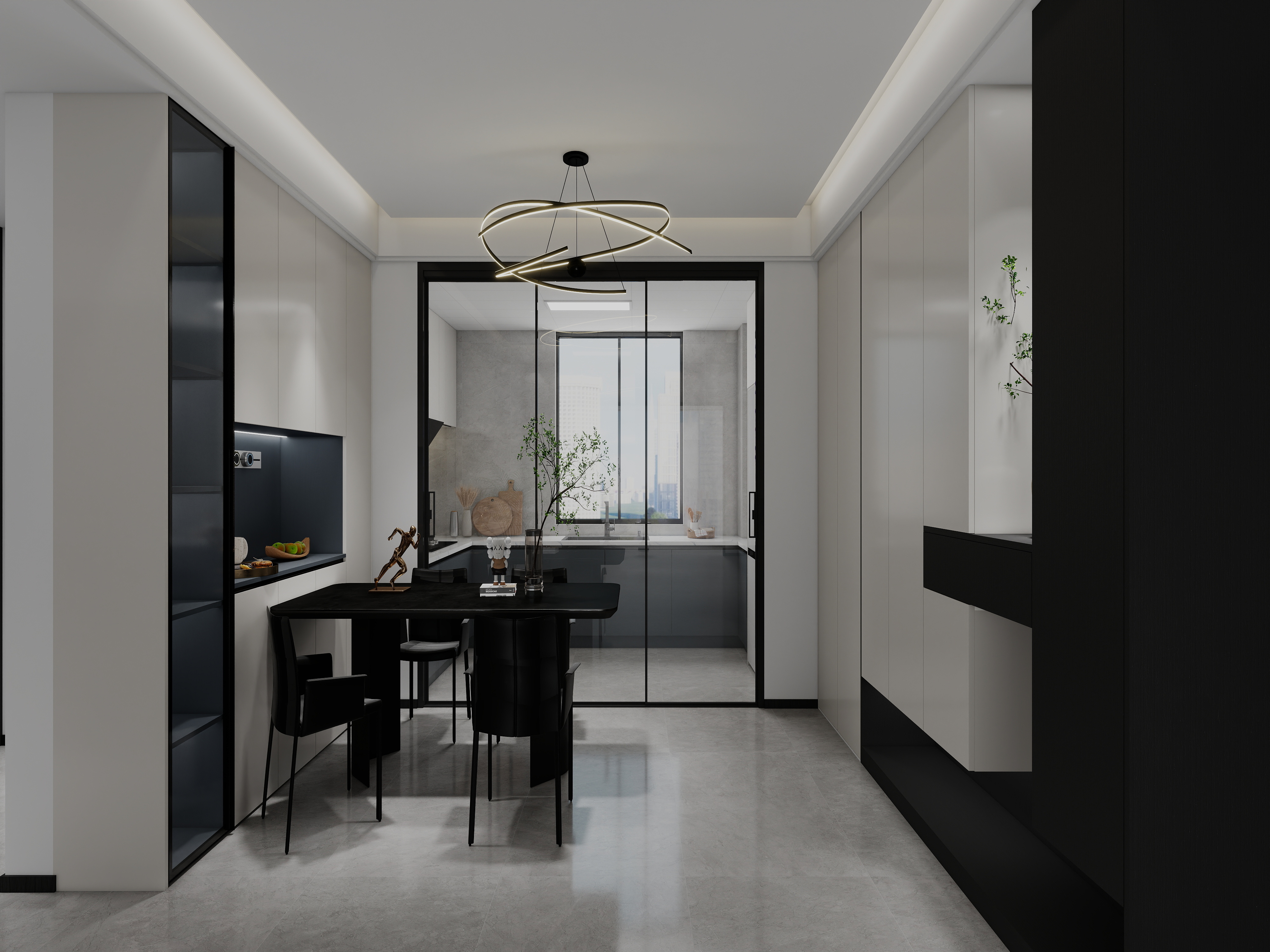 艺雅丽-116平极简黑白灰装修效果图