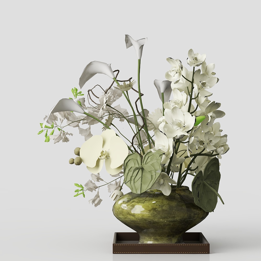 现代花瓶花艺3D模型