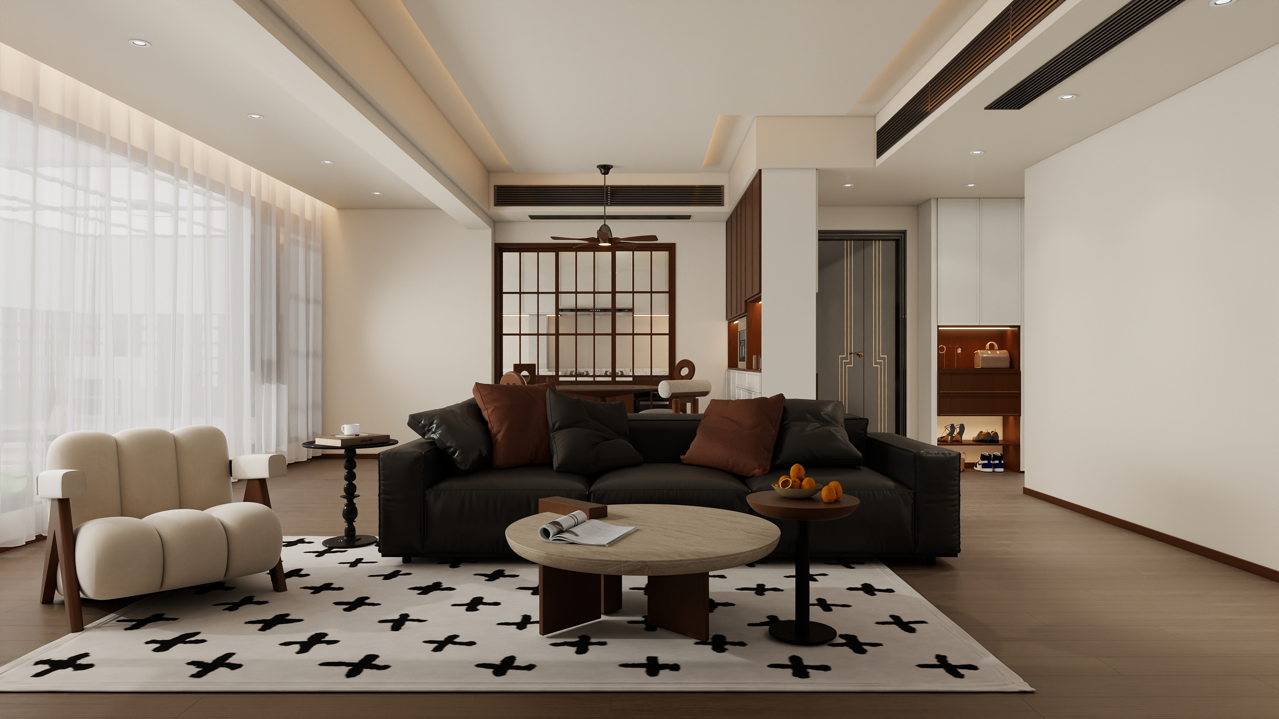 成爽-四川岳池雍合湾（180平方中古风三居室）-装修设计方案