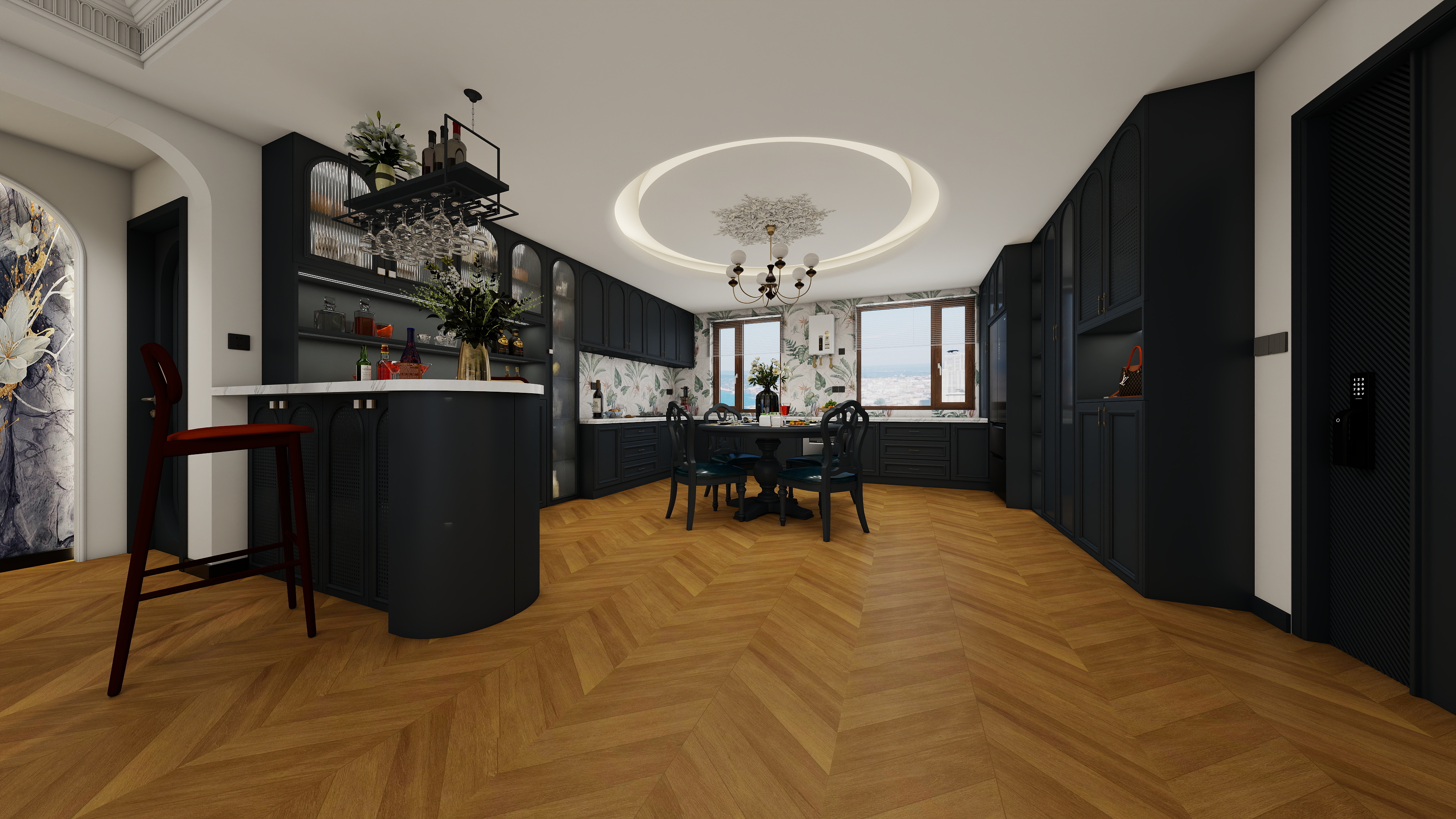 孔祥会-汇锦 II 悦珑湾123平米轻法式设计方案装修效果图