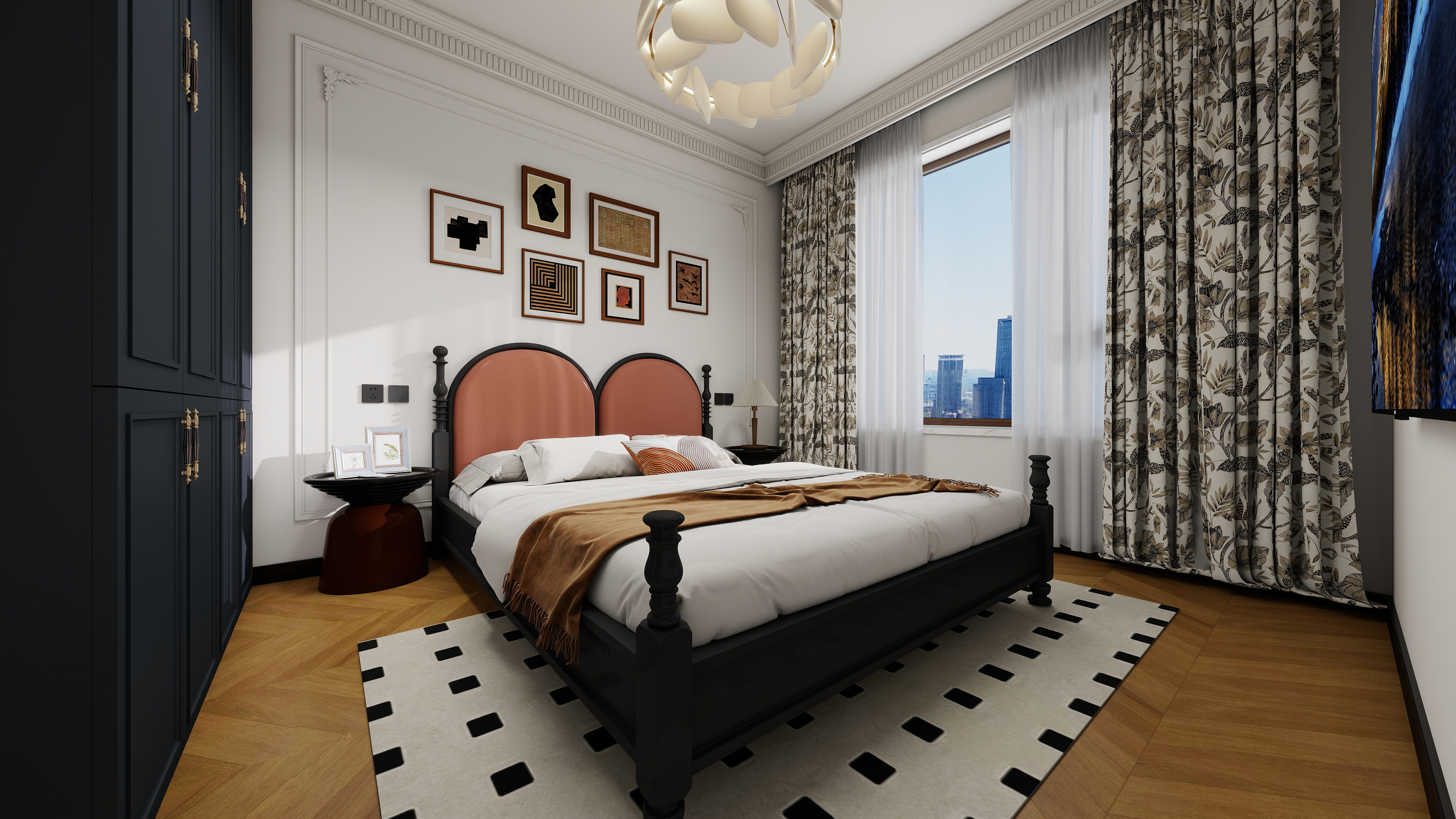 孔祥会-汇锦 II 悦珑湾123平米轻法式设计方案装修效果图