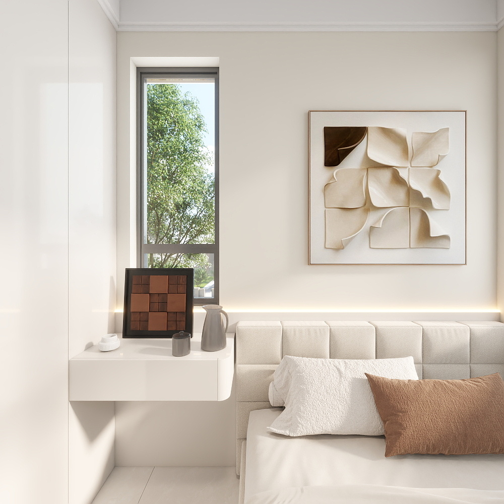 艺雅丽-32平小户型现代简约 一层主卧装修效果图第3张