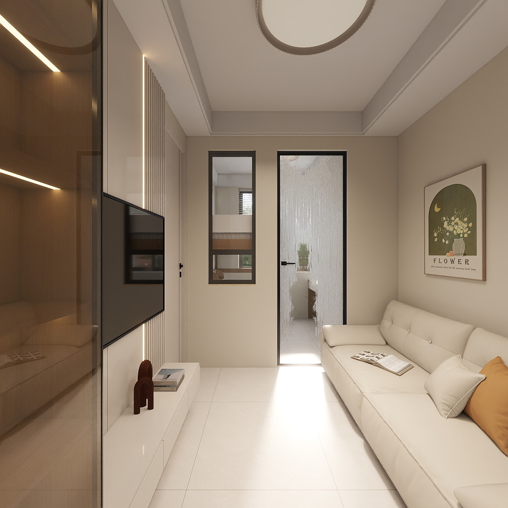 艺雅丽-32平小户型现代简约 一层客餐厅装修效果图第5张